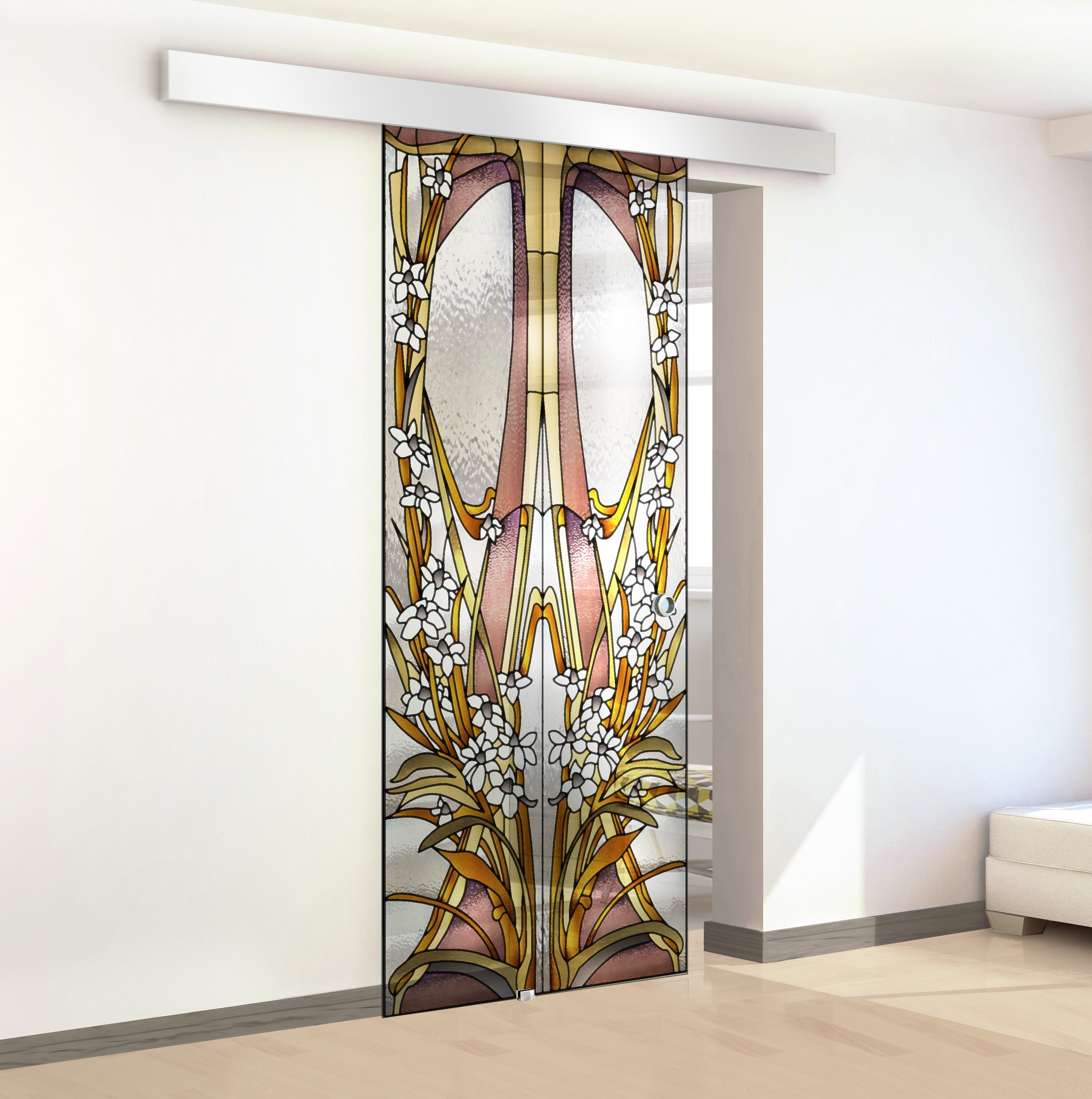 Usa sticla vitraliu, Usa sticla glisanta #Clara