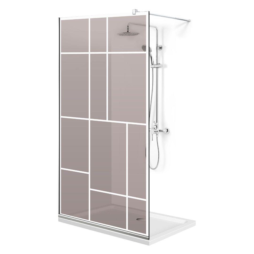 Paravan dus Walk-in, Perete dus Inox, #Bronz #Bronz