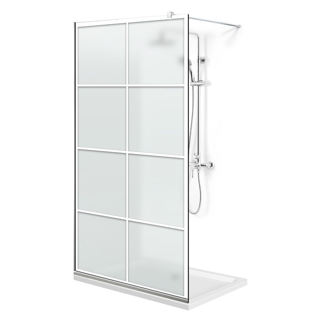Paravan dus Walk-in, Perete dus Inox, #Mata #Matt
