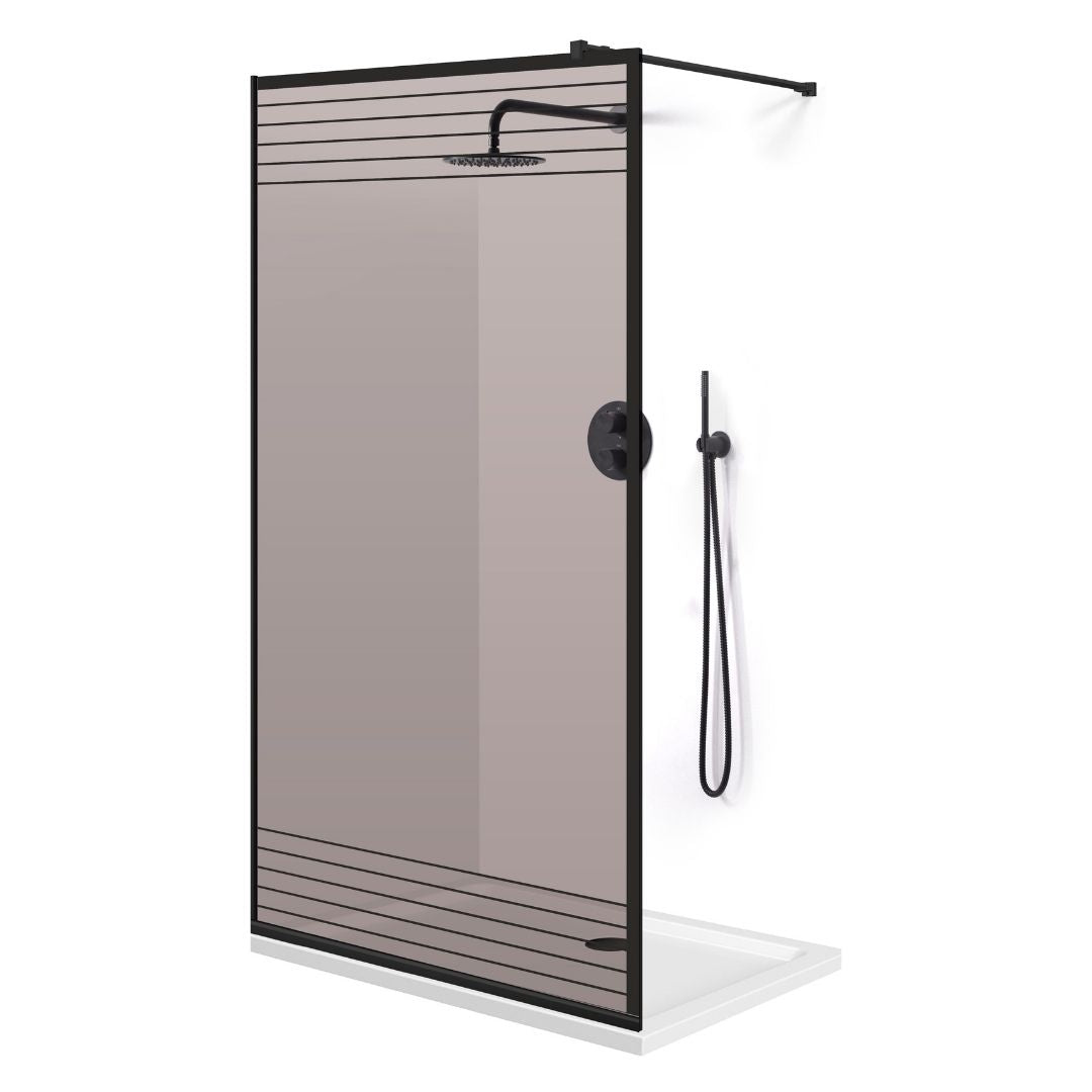 Paravan dus Walk-in, Perete dus Negru, #Bronz #Bronz