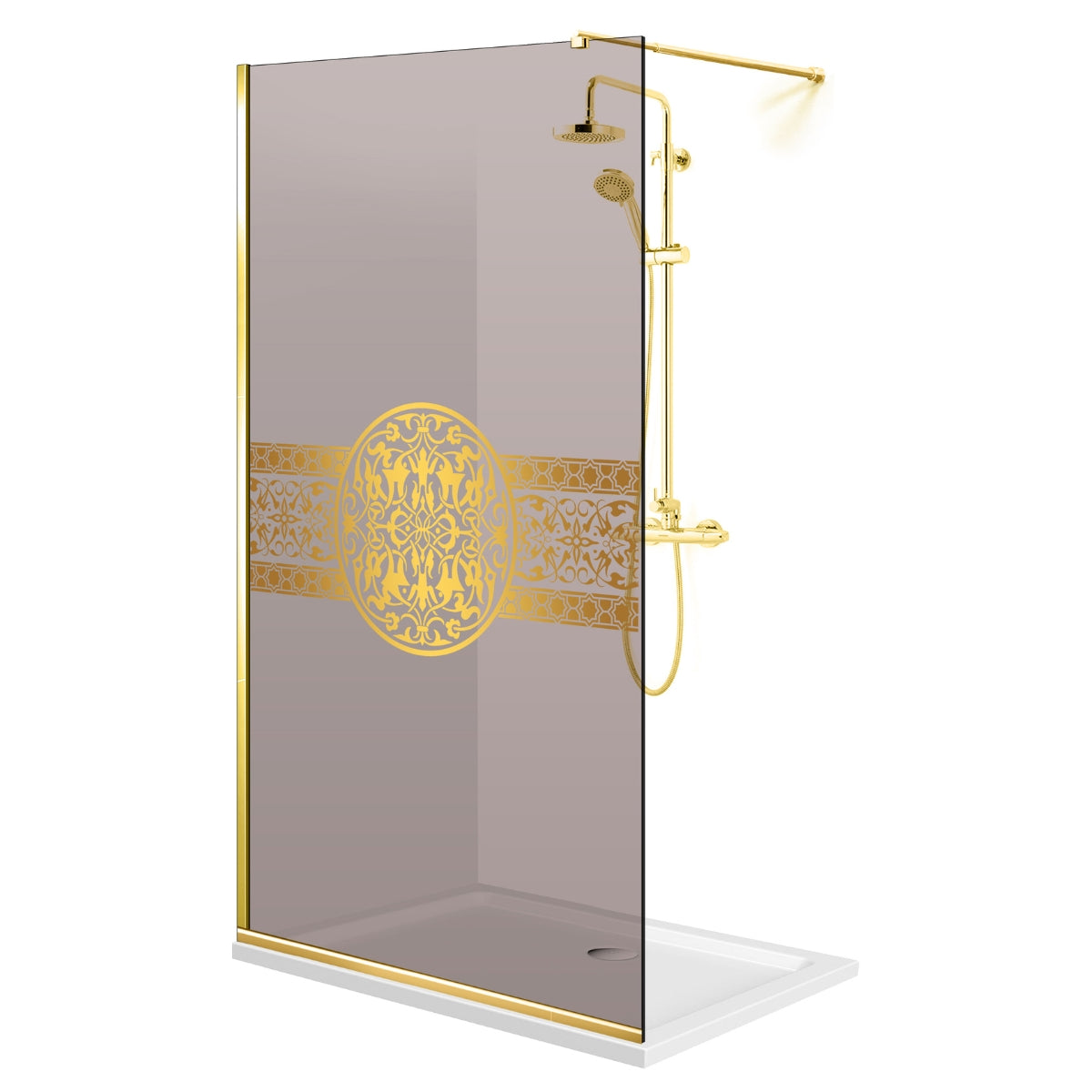 Paravan dus Walk-in, Perete dus Auriu, #Bronz #Bronz