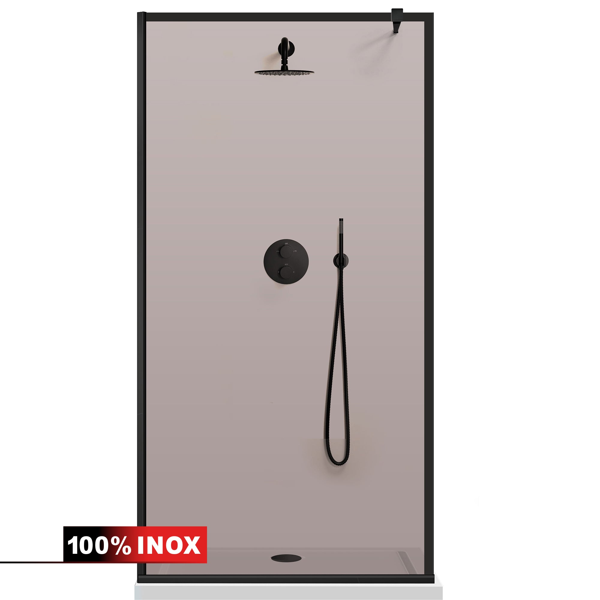 Paravan dus Walk-in, Perete dus Negru, #Bronz #Bronz