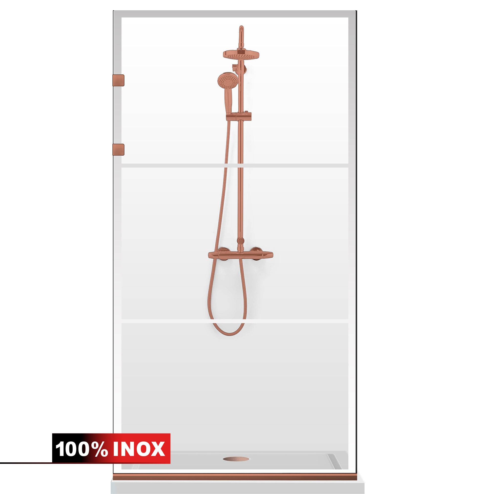 Shower Screens Walk-in, Stainless steel shower wall, matte black, #Clear #Clear