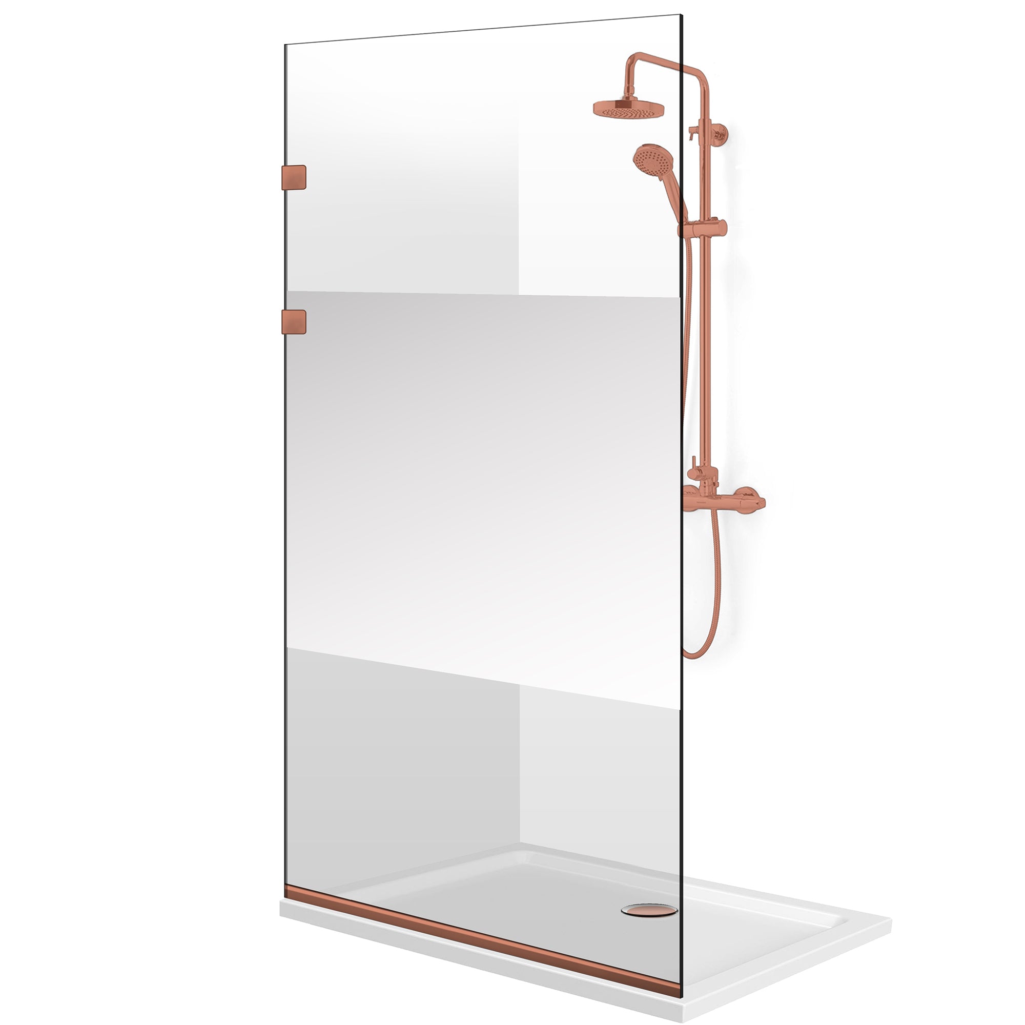 Paravan dus Walk-in, Perete dus Inox, negru mat, #Clara #Víztiszta