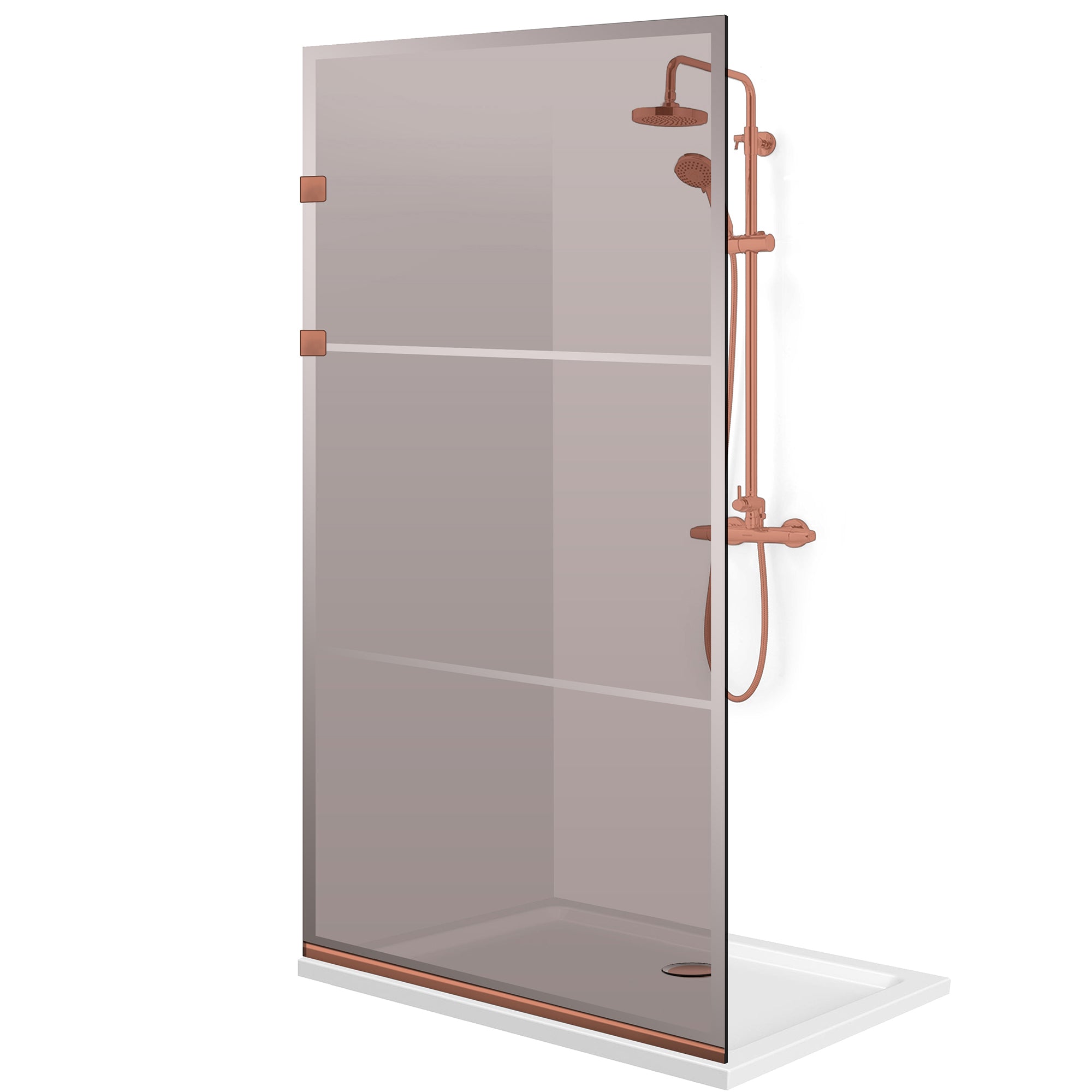 Shower Screens Walk-in, Stainless steel shower wall, copper #Bronze