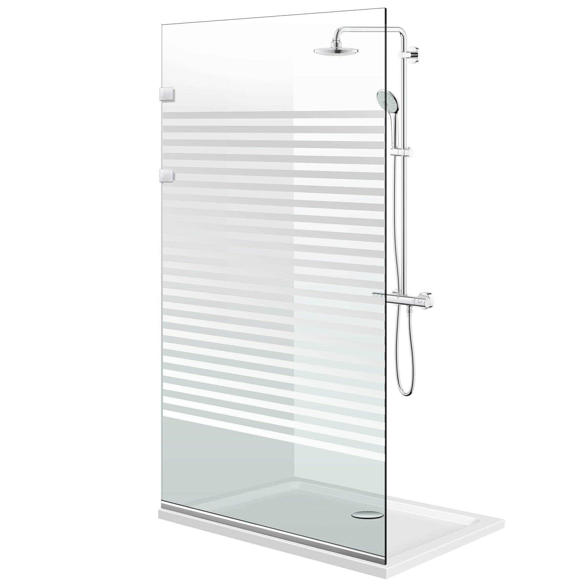 Paravan dus walk-in Aqua Elegance ® INOX, model Bali incolor, feronerie full inox, sticla clara, securizata