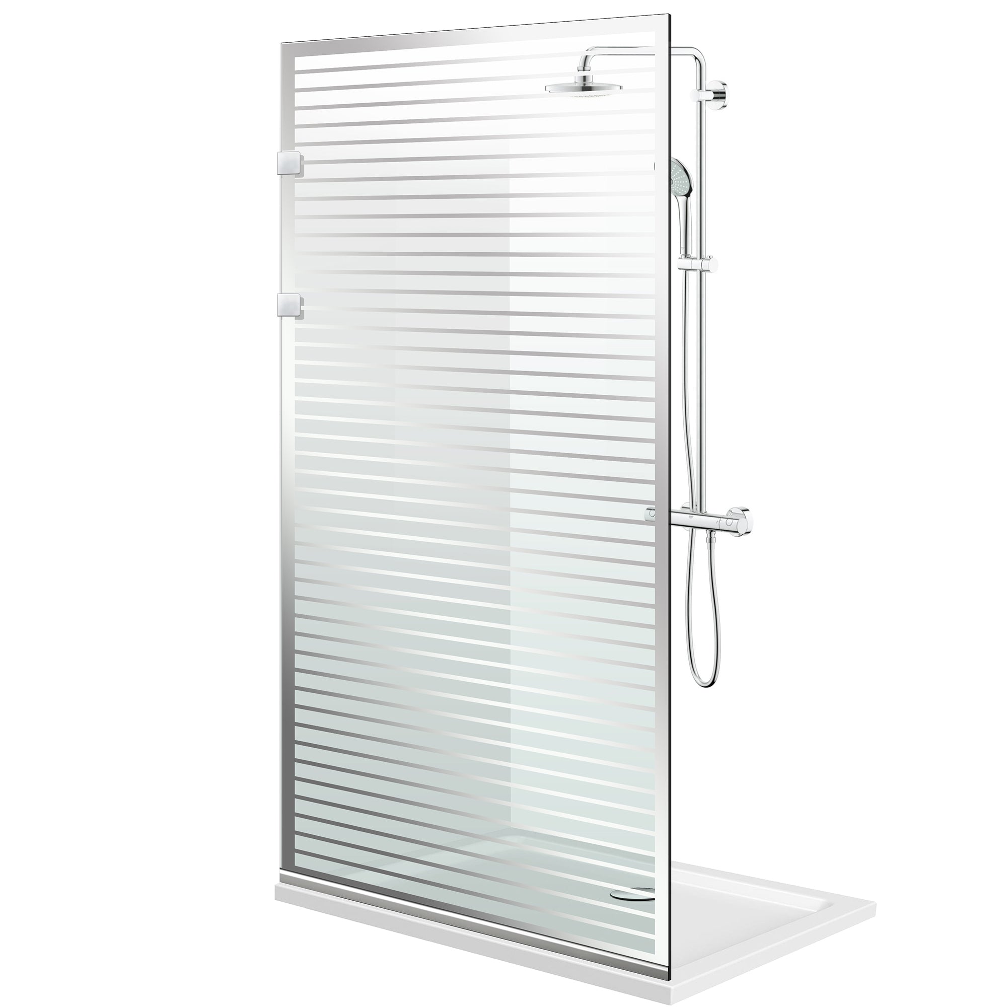 Paravan dus walk-in Aqua Elegance ® INOX, model Moris incolor, feronerie full inox, sticla clara, securizata