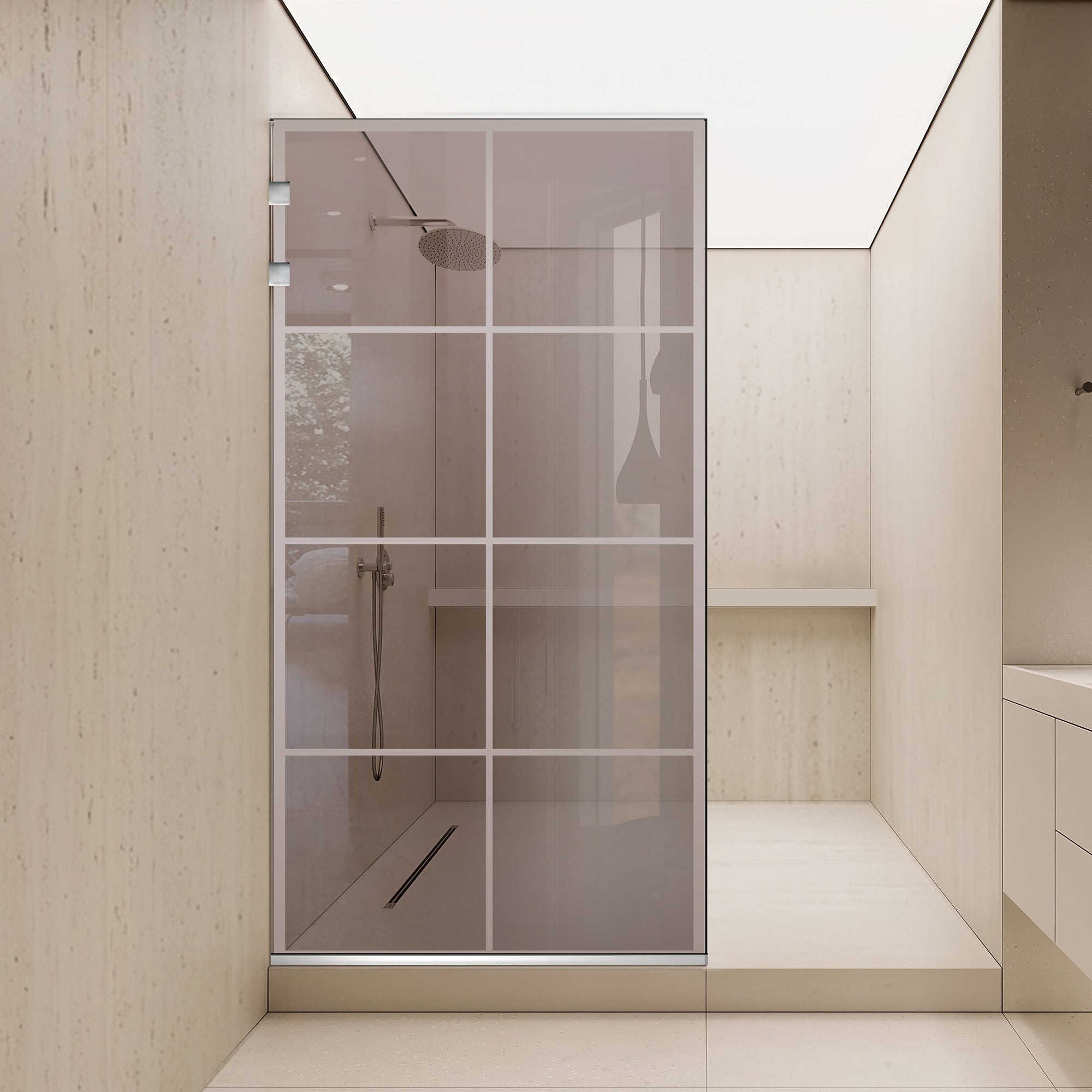 Aqua Elegance ® Inox walk-in shower screen, Mode model, clear, full stainless steel hardware, secured