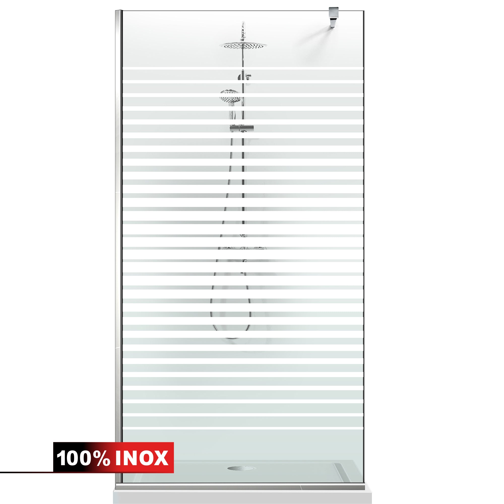 Paravan dus Walk-in, Perete dus Inox, #Clara #Víztiszta