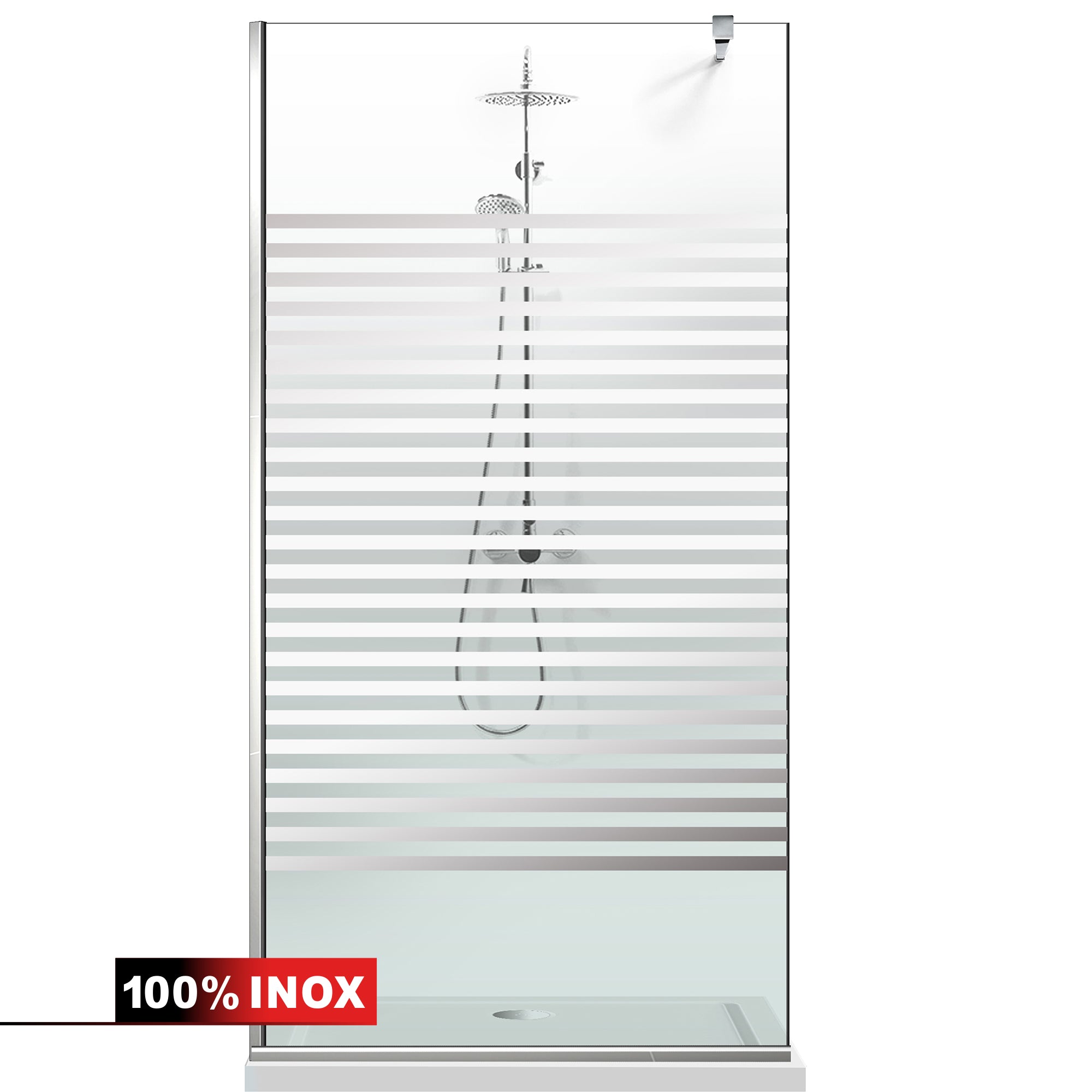 Paravan dus Walk-in, Perete dus Inox, #Clara #Víztiszta