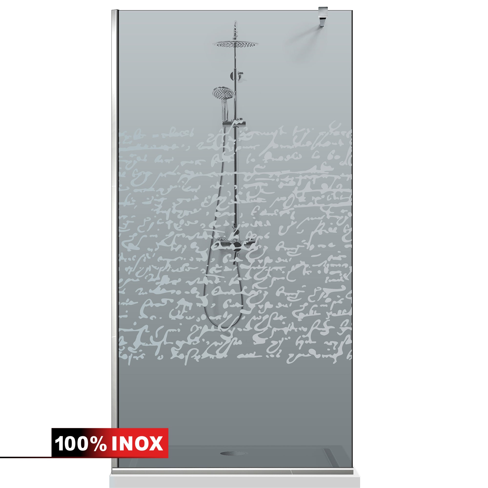 Paravan dus Walk-in, Perete dus Inox, #Gri #Szürke