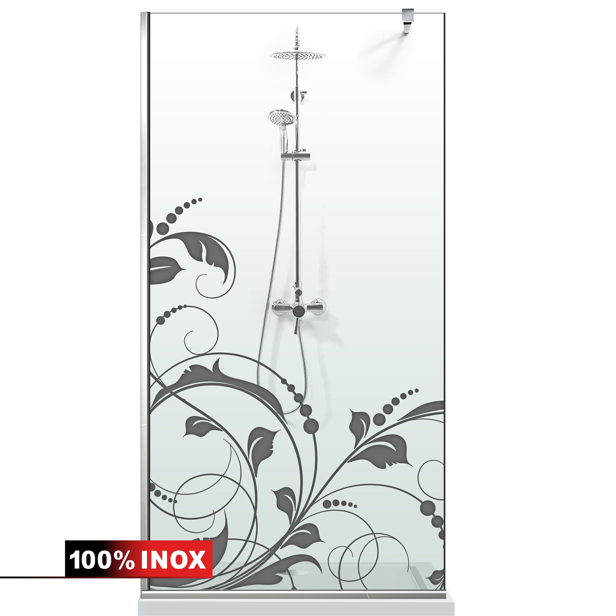 Paravan dus Walk-in, Perete dus Inox, #Clara #Víztiszta