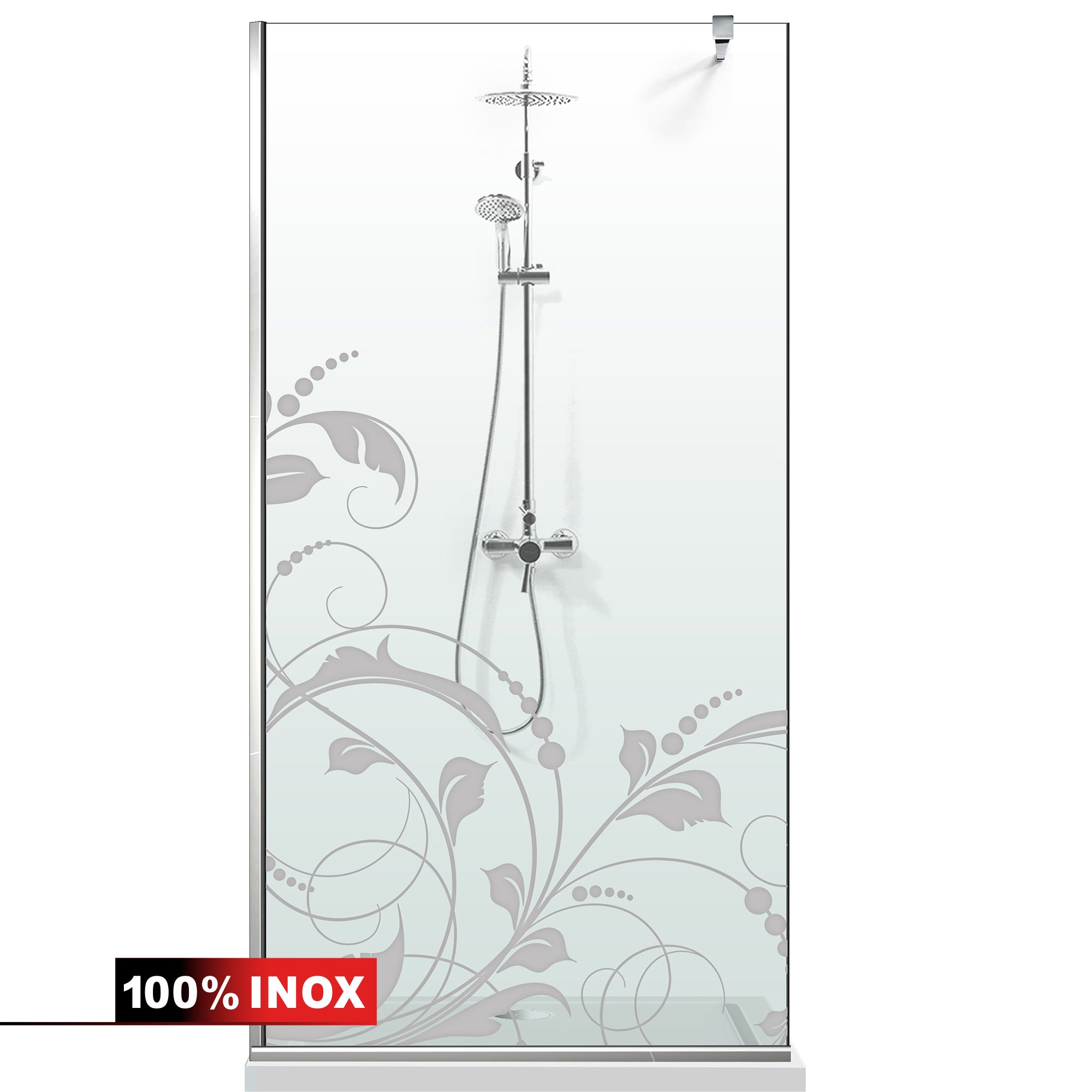 Paravan dus Walk-in, Perete dus Inox, #Clara #Víztiszta