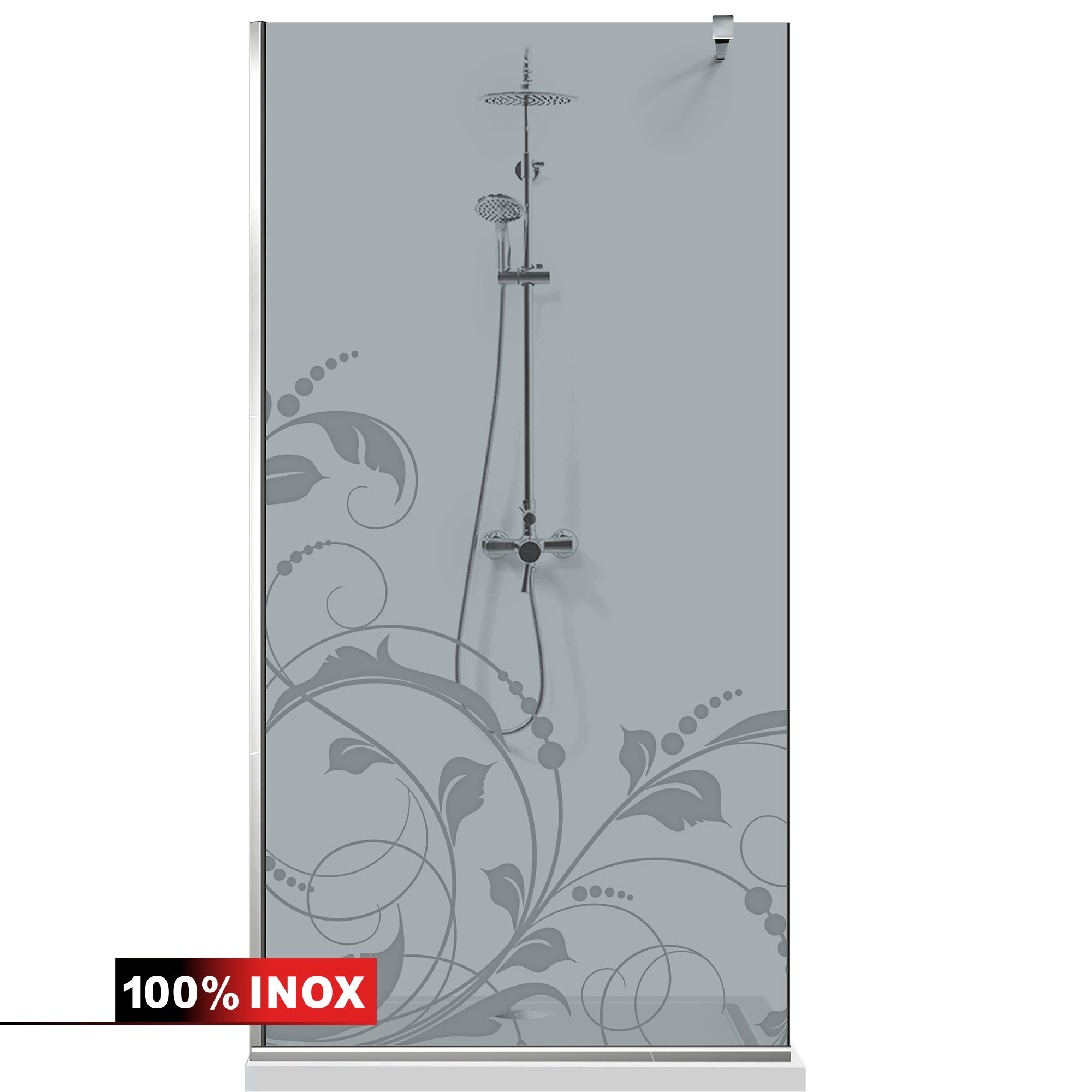 Paravan dus Walk-in, Perete dus Inox, #Gri #Szürke