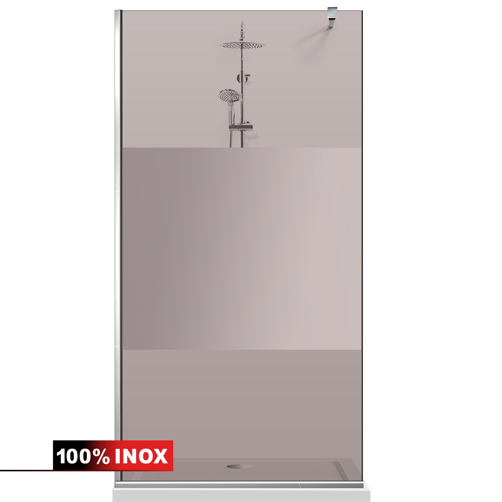 Paravan dus Walk-in, Perete dus Inox, #Bronz #Bronz