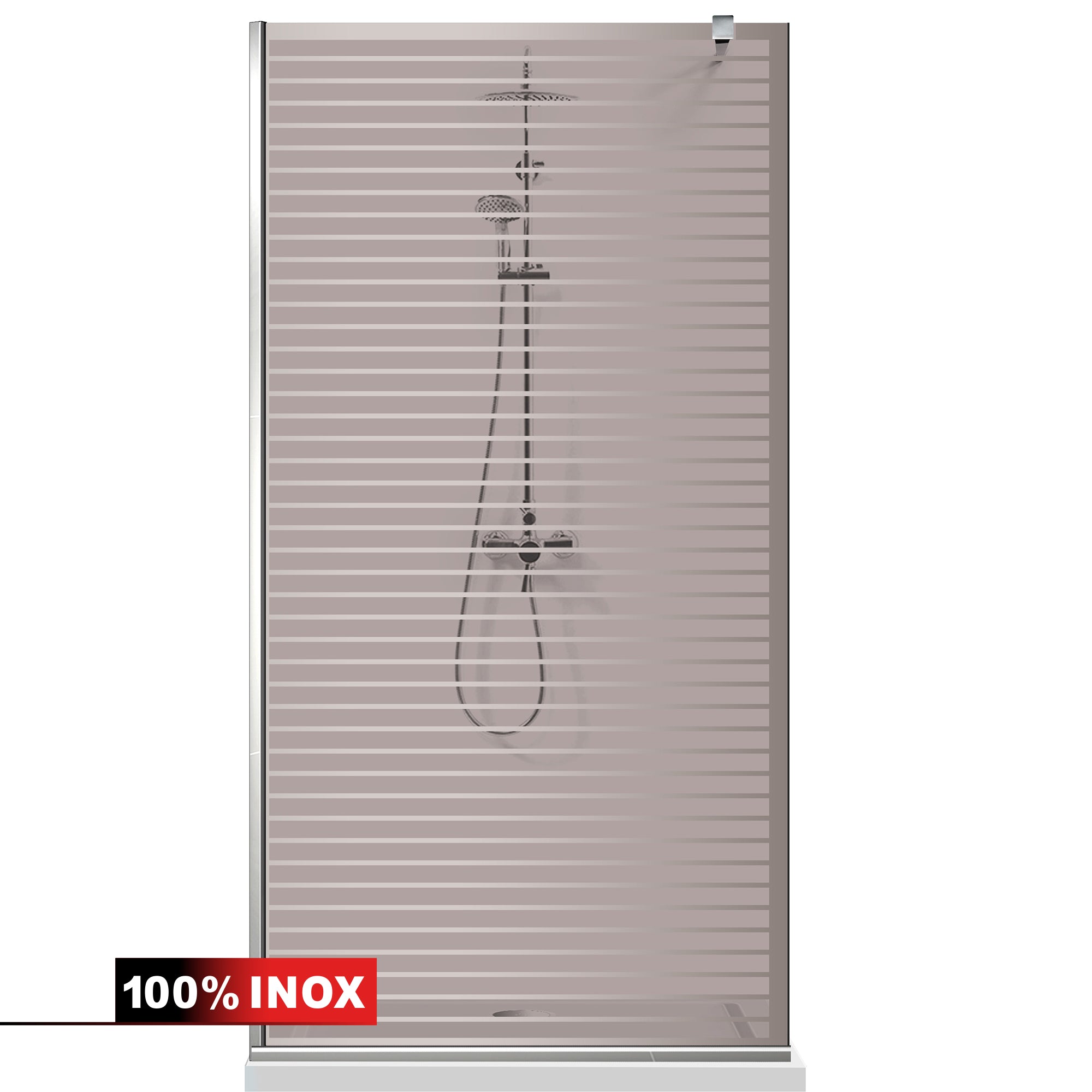 Paravan dus Walk-in, Perete dus Inox, #Bronz #Bronz