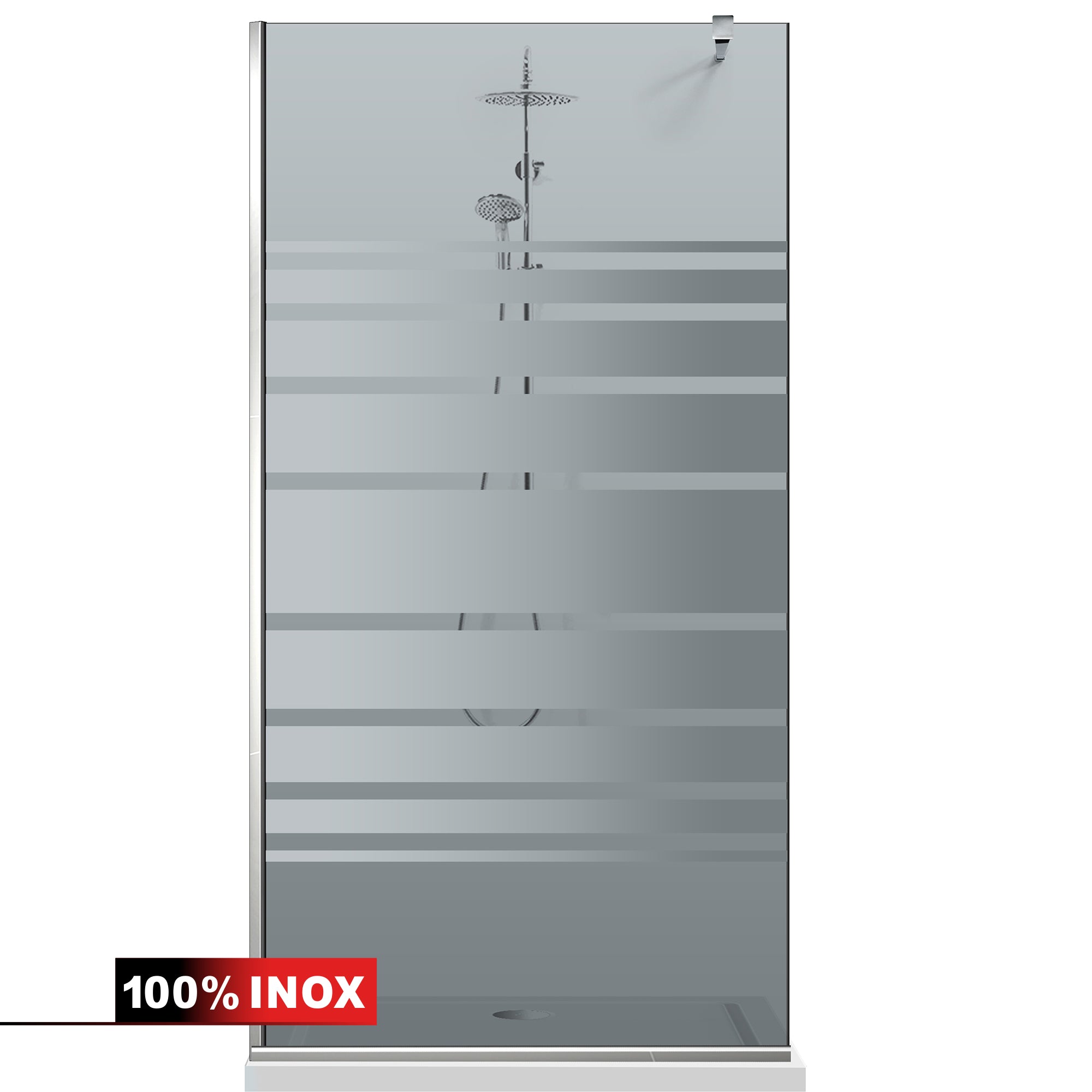 Paravan dus Walk-in, Perete dus Inox, #Gri #Szürke