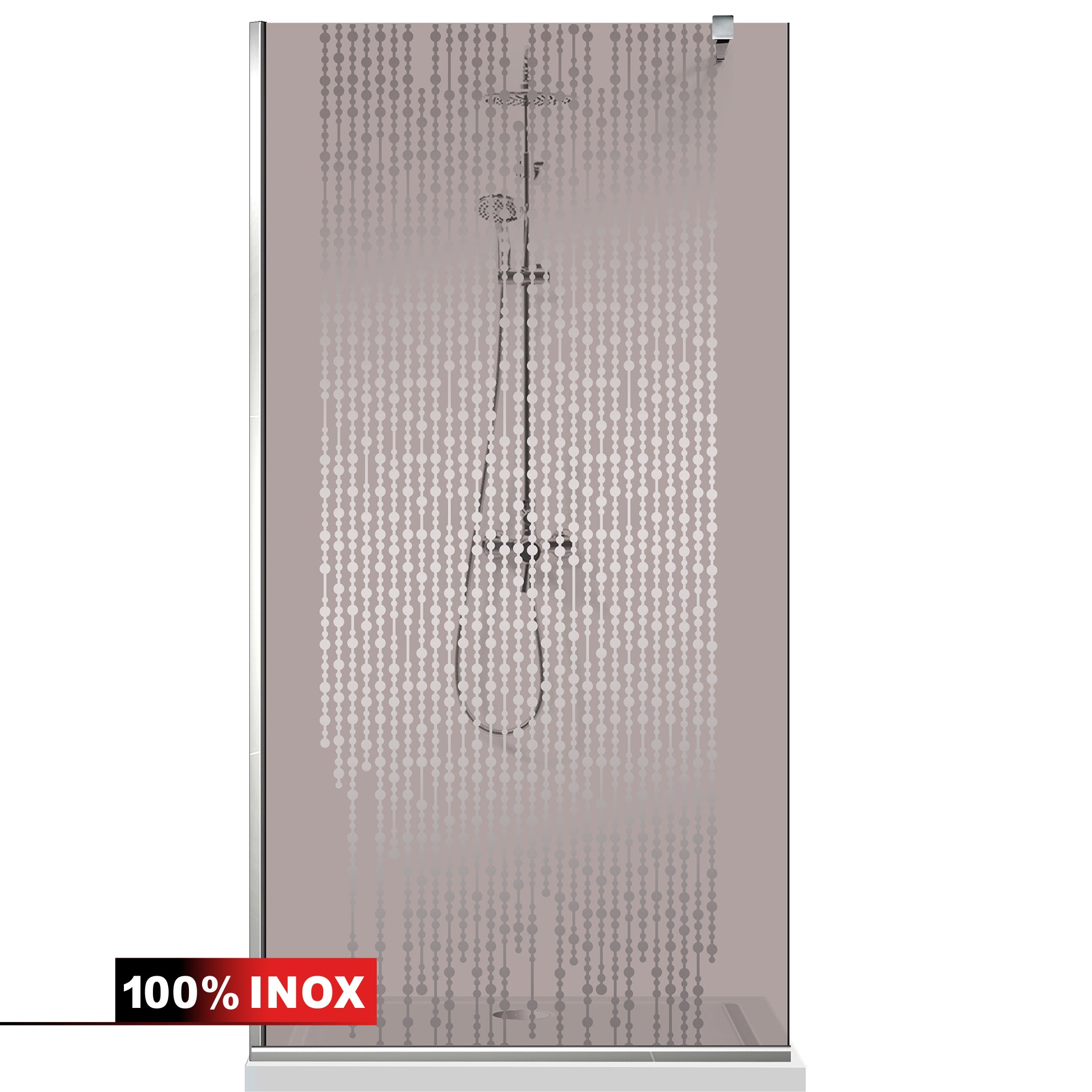 Paravan dus Walk-in, Perete dus Inox, #Bronz #Bronz