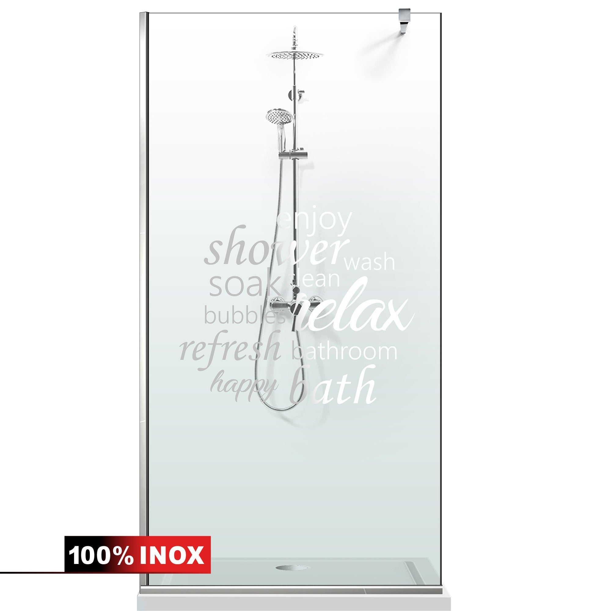 Paravan dus Walk-in, Perete dus Inox, #Clara #Víztiszta