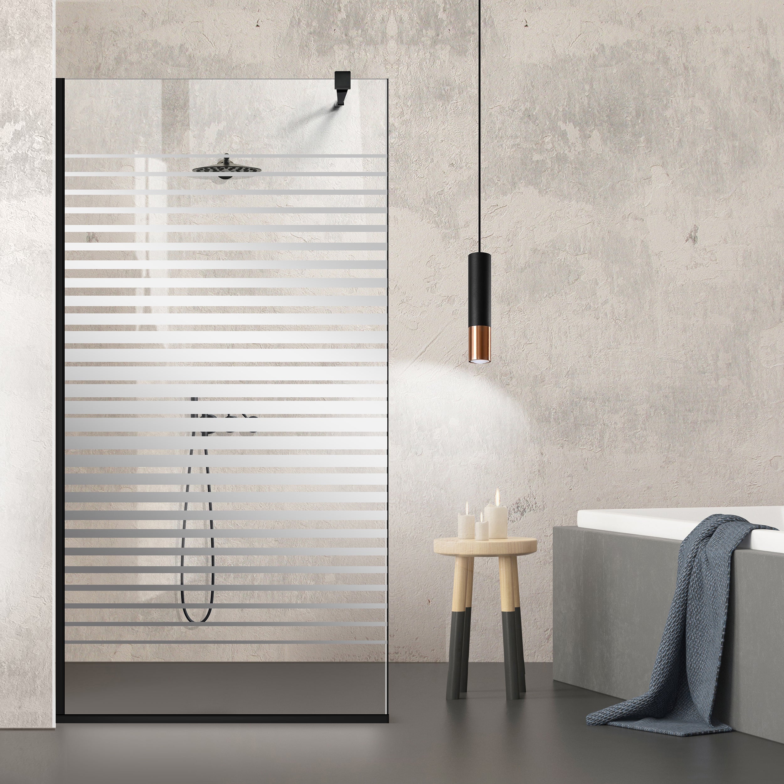 Paravan dus Walk-in, Perete dus Negru, #Clara