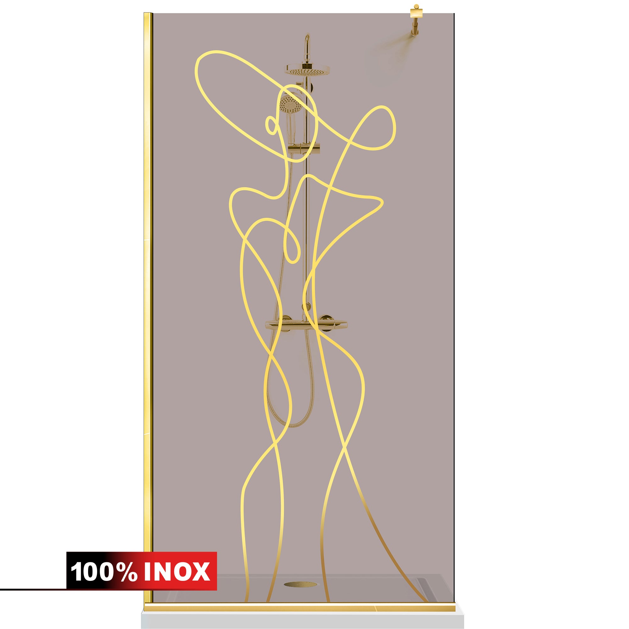Paravan dus Walk-in, Perete dus Auriu, #Bronz #Bronz
