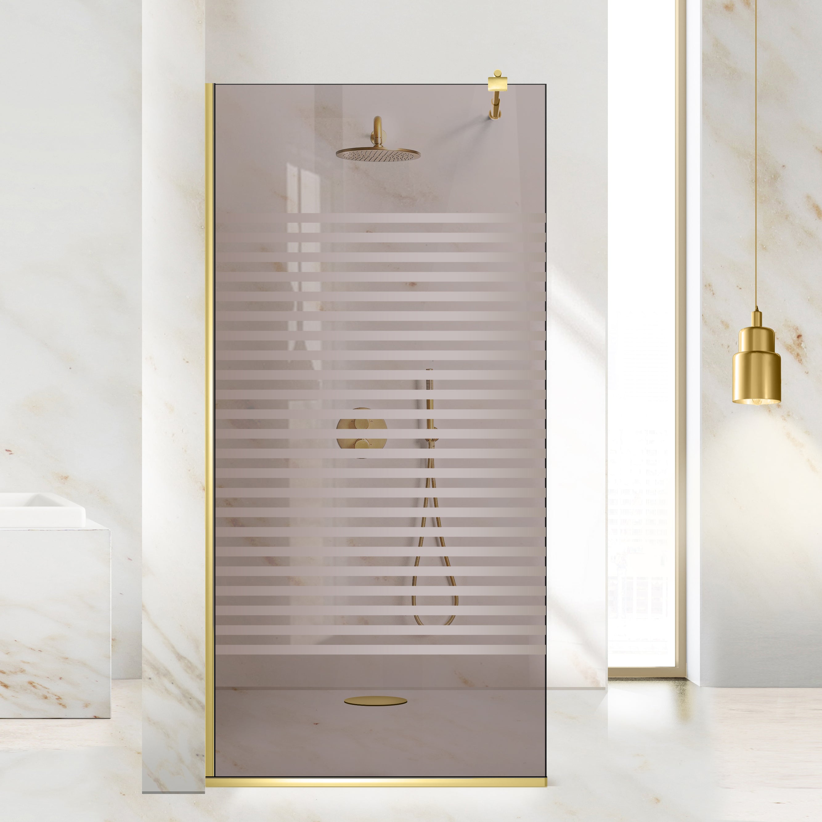 Paravan dus Walk-in, Perete dus Auriu, #Bronz #Bronz