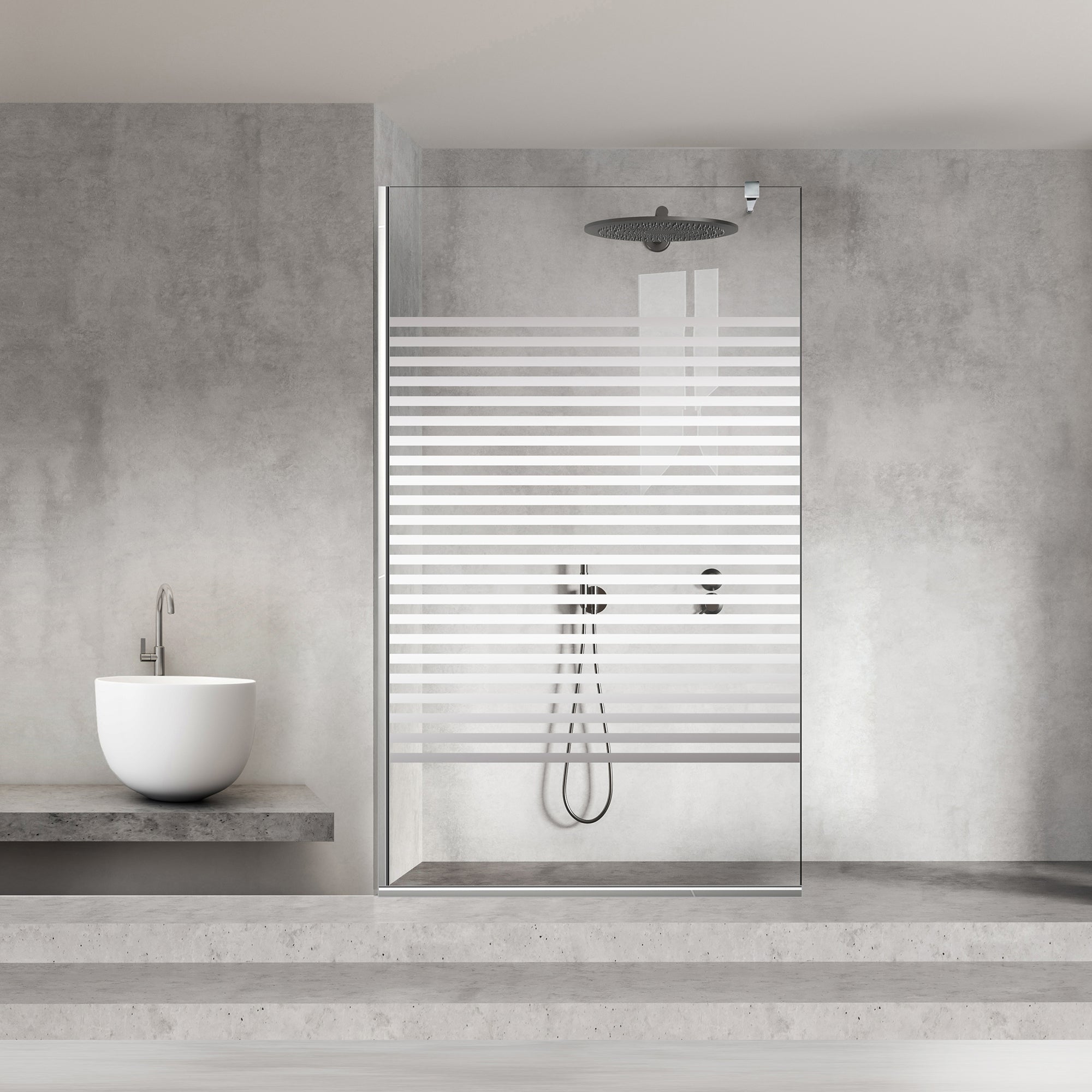 Paravan dus Walk-in, Perete dus Inox, #Clara #Víztiszta