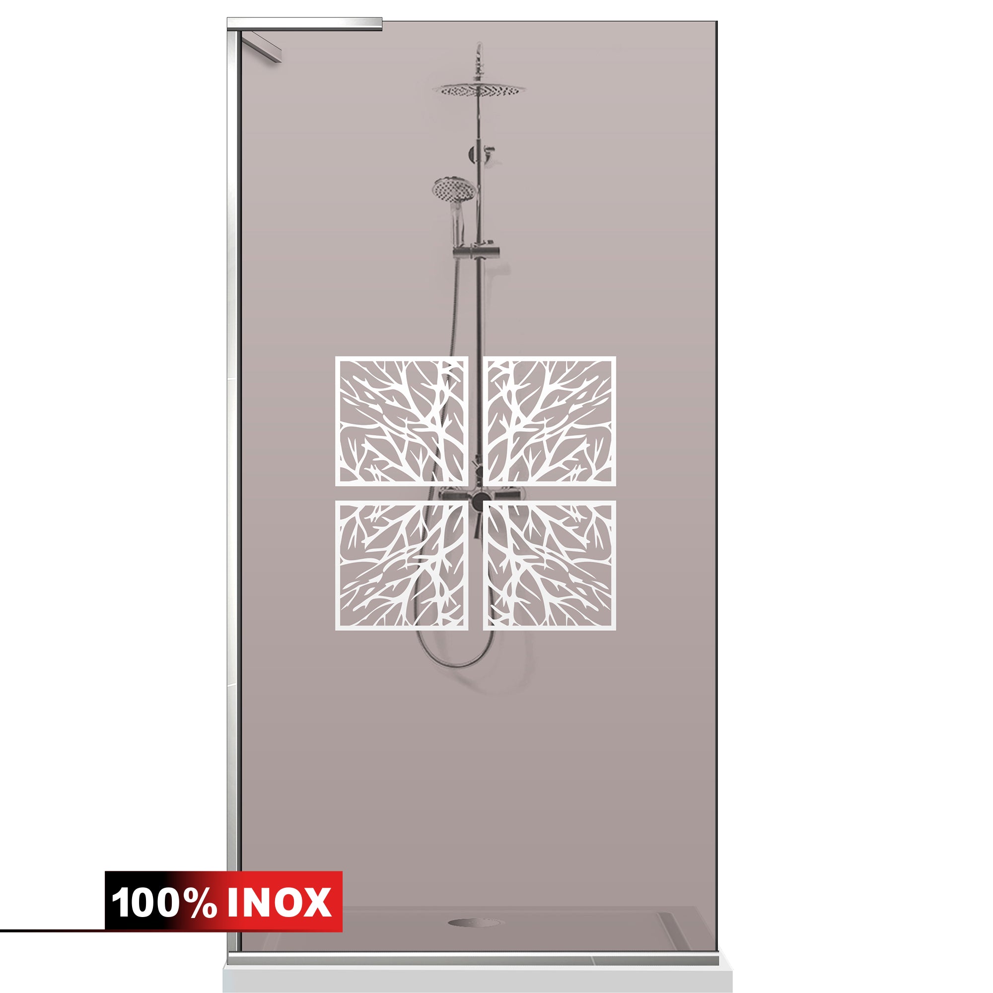 Paravan dus Walk-in, Perete dus Inox, #Bronz #Bronz