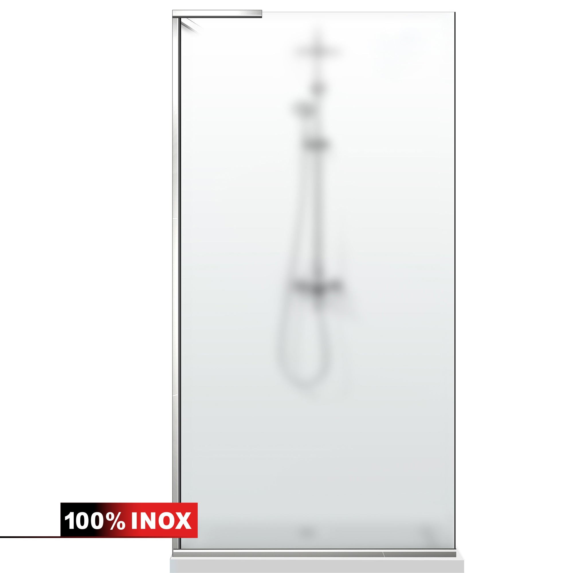 Paravan dus Walk-in, Perete dus Inox, #Mat #Matt