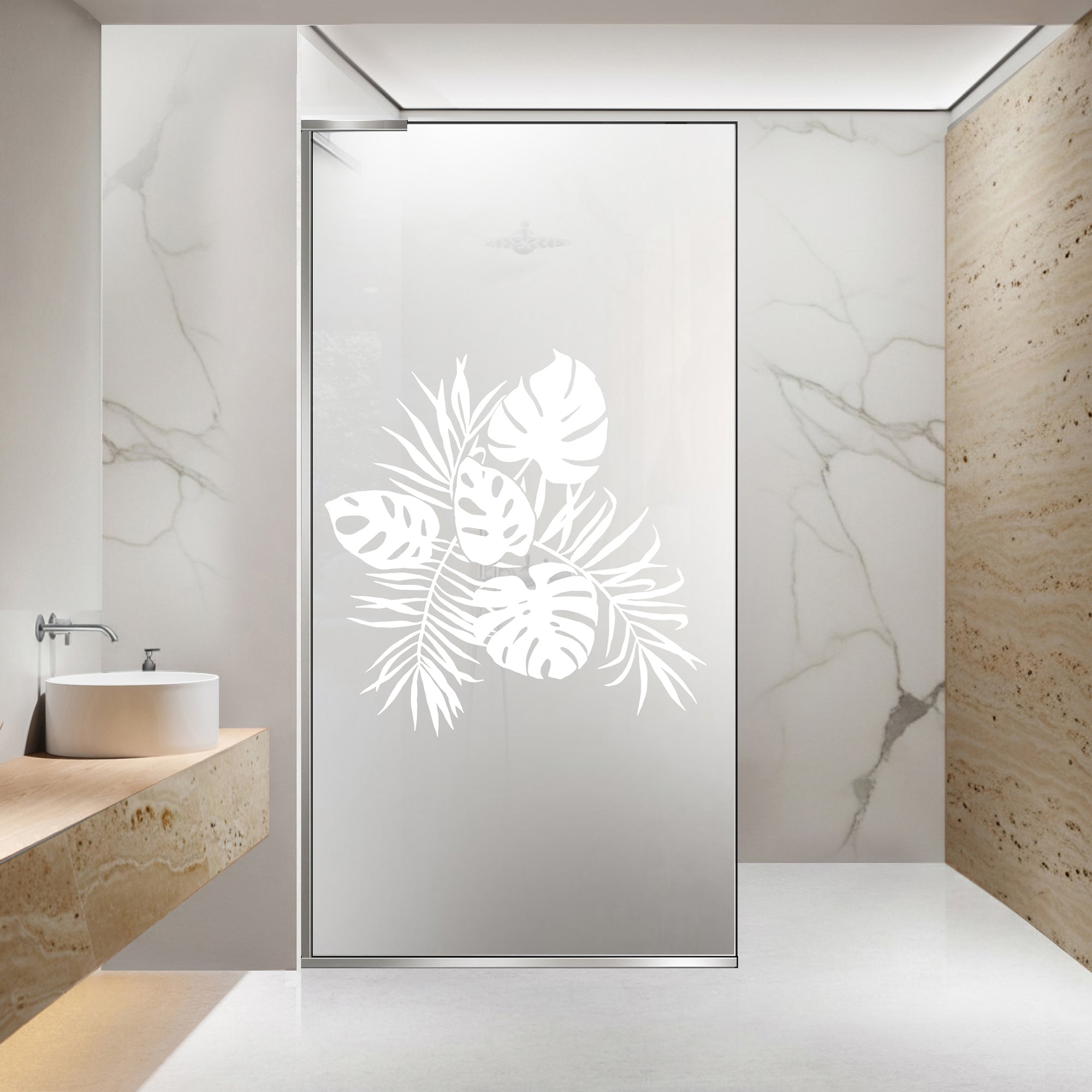 Paravan dus Walk-in, Perete dus Inox, #Mat #Matt