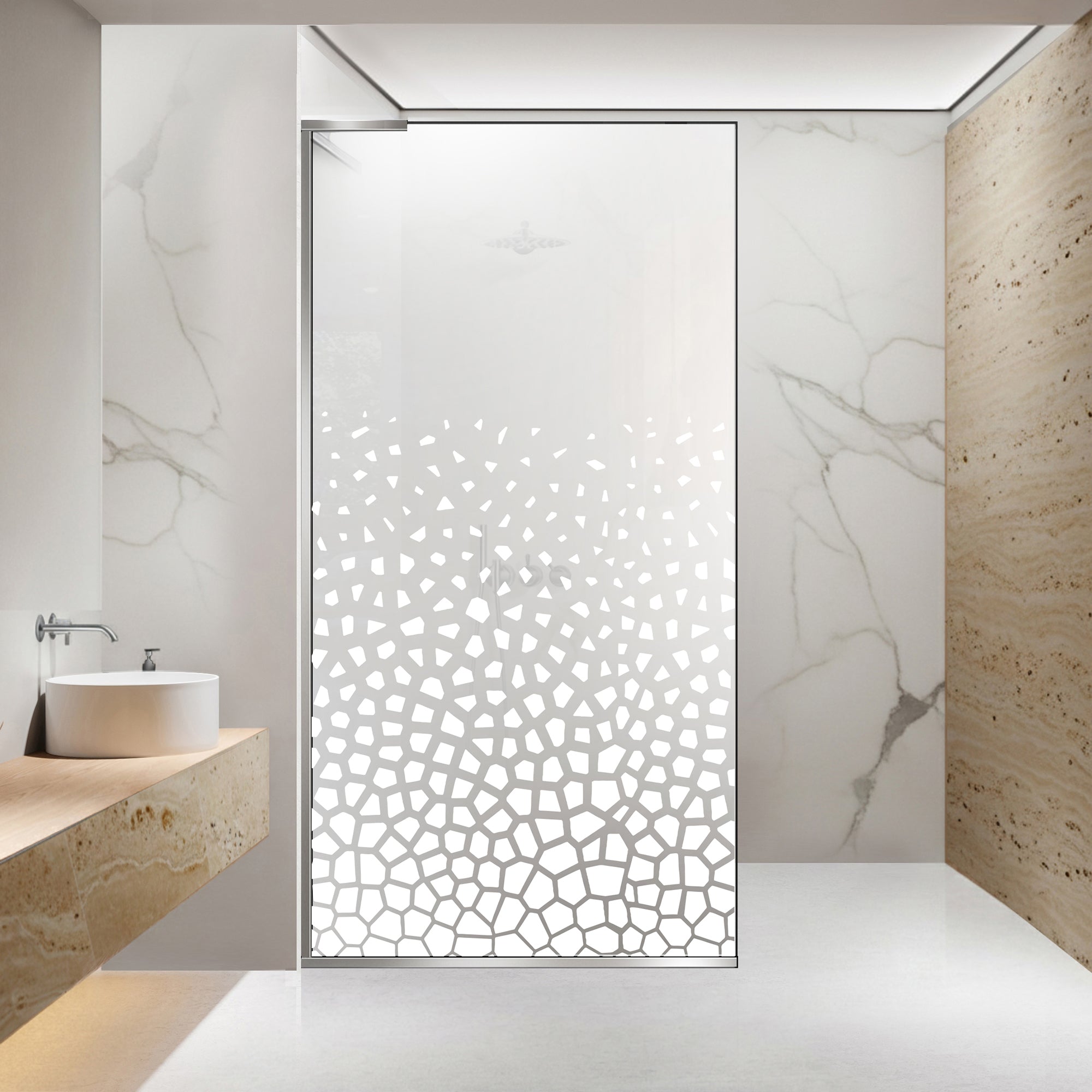 Paravan dus Walk-in, Perete dus Inox, #Mat #Matt