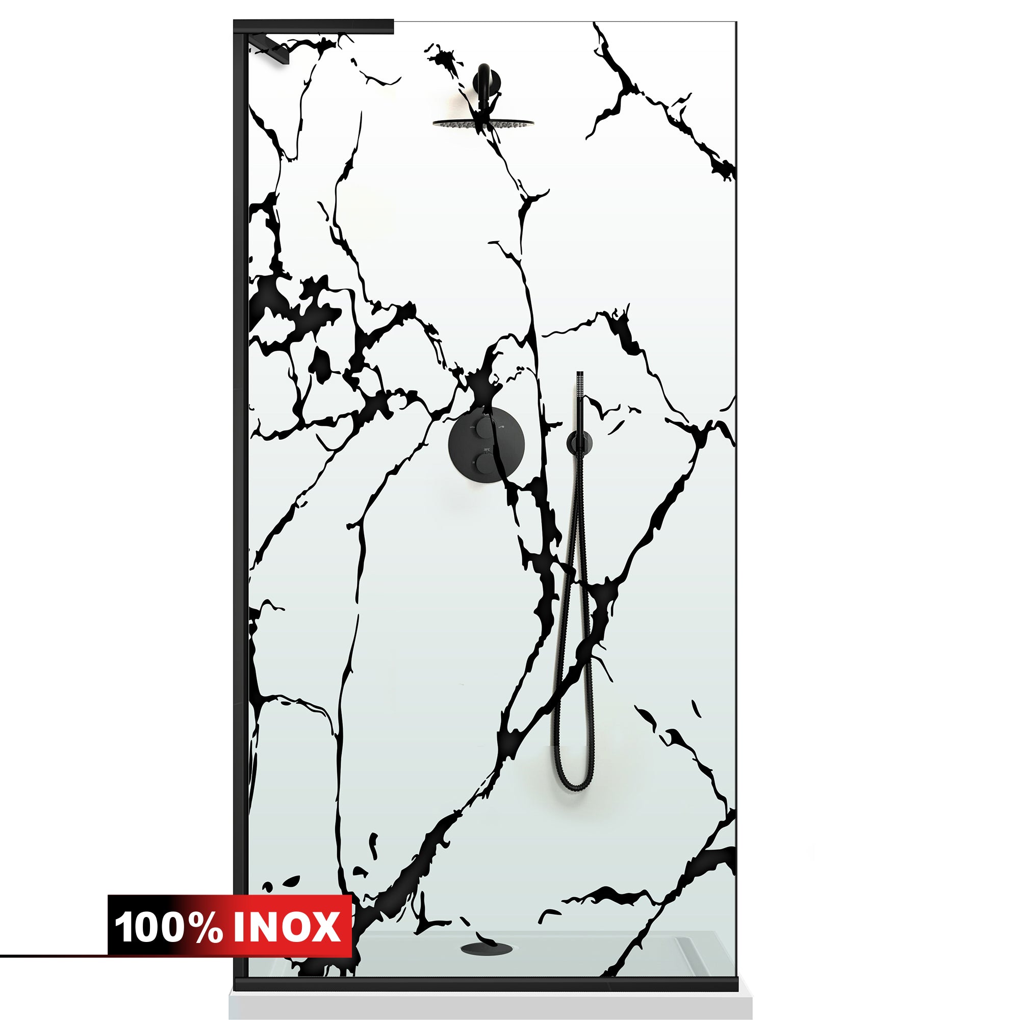Paravan dus Walk-in, Perete dus Inox, #Clara #Víztiszta