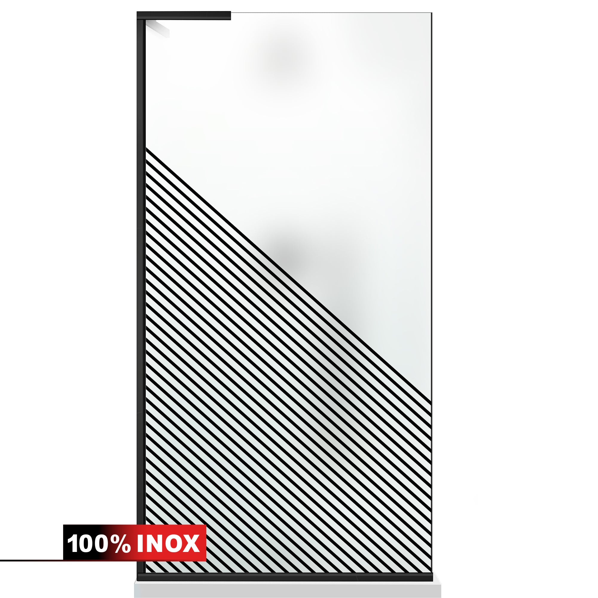 Paravan dus Walk-in, Perete dus Inox, #Mat #Matt