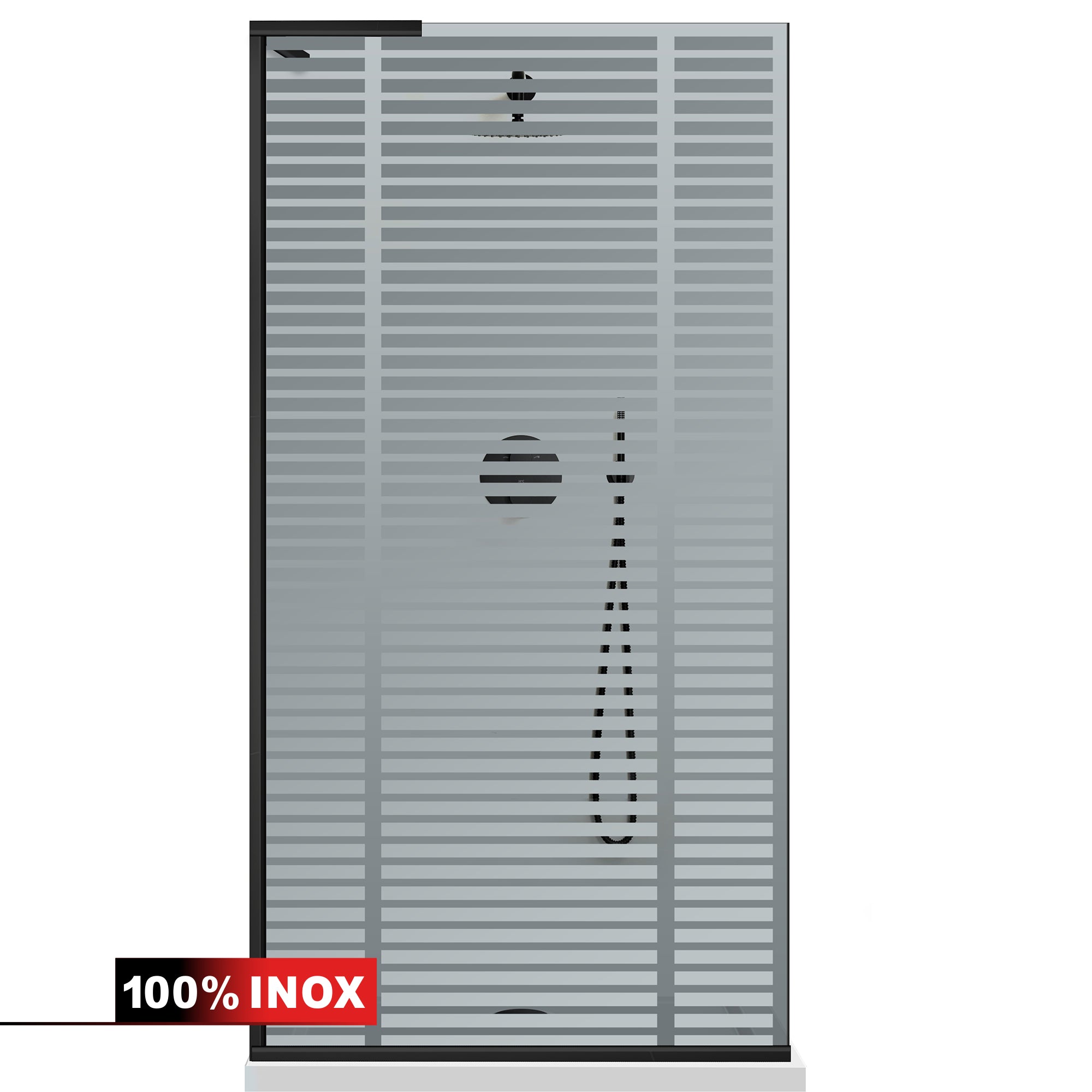 Paravan dus Walk-in, Perete dus Inox, #Gri #Szürke