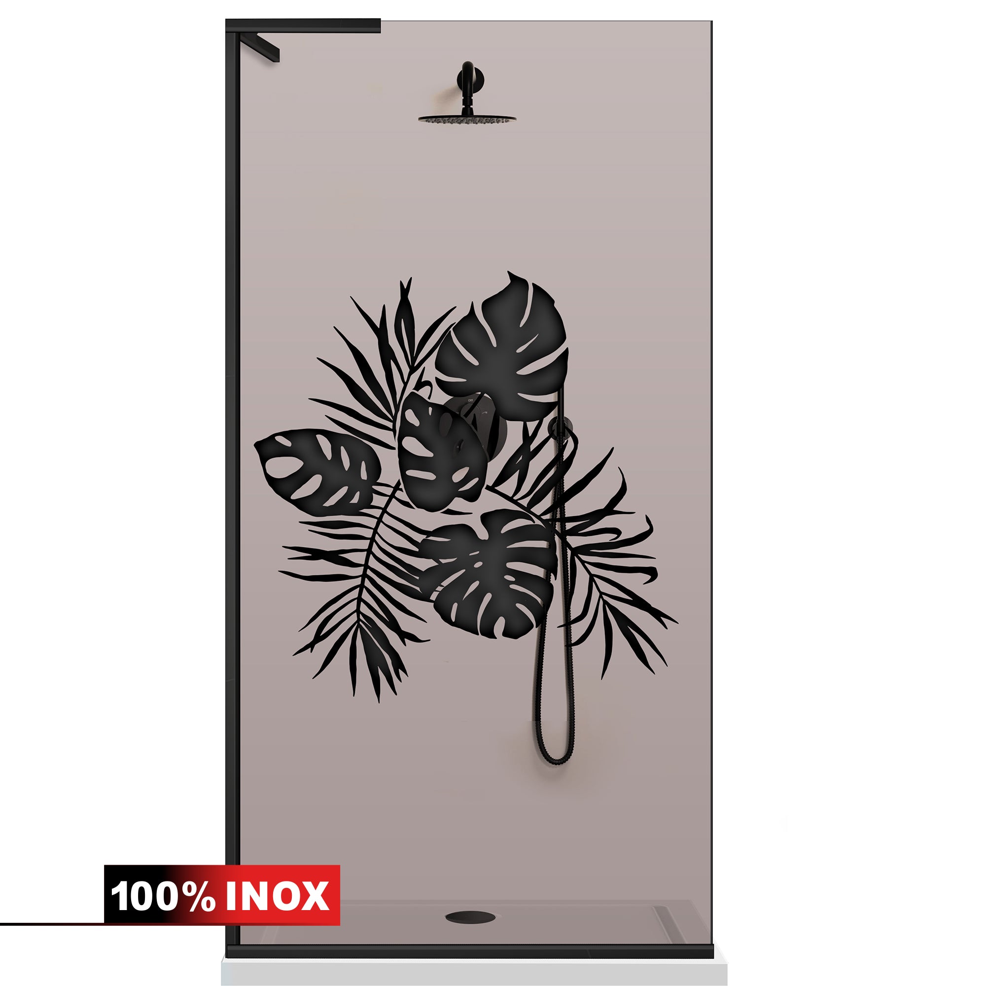 Paravan dus Walk-in, Perete dus Inox, #Bronz #Bronz