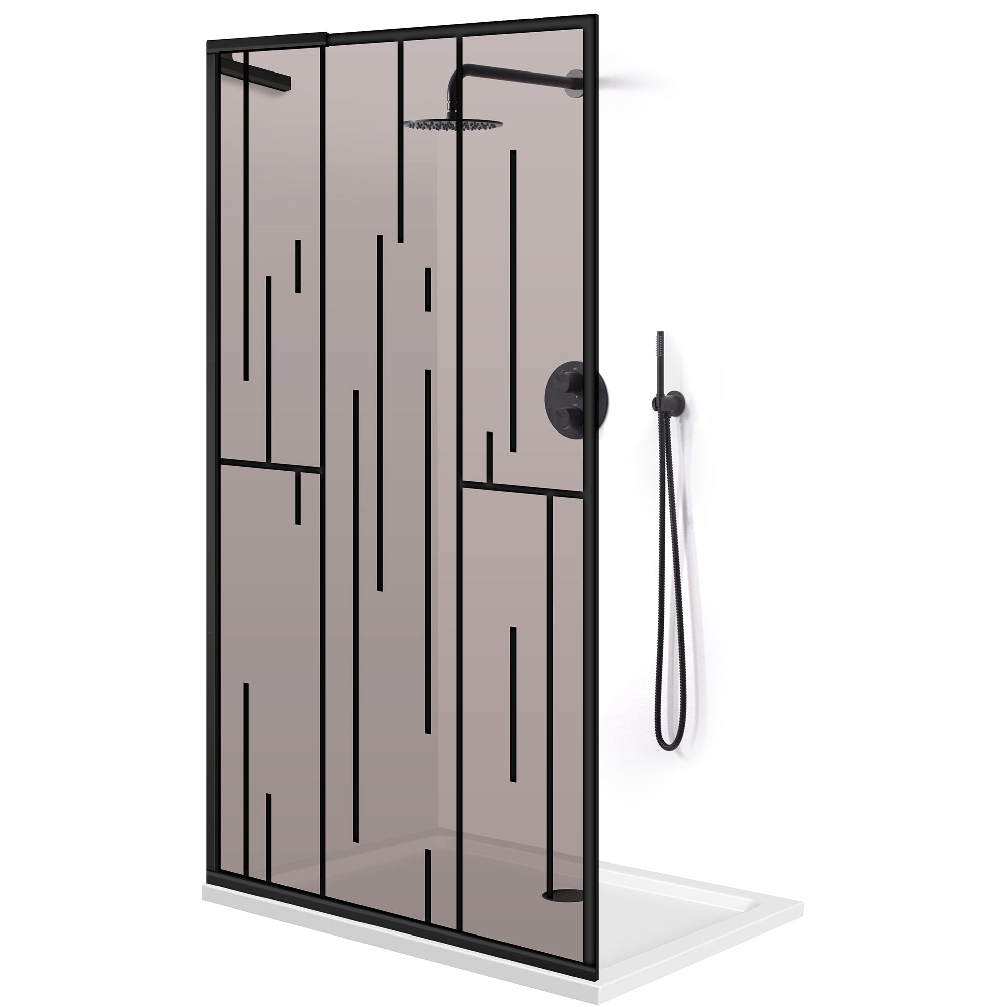 Paravan dus Walk-in, Perete dus Inox, #Bronz #Bronz
