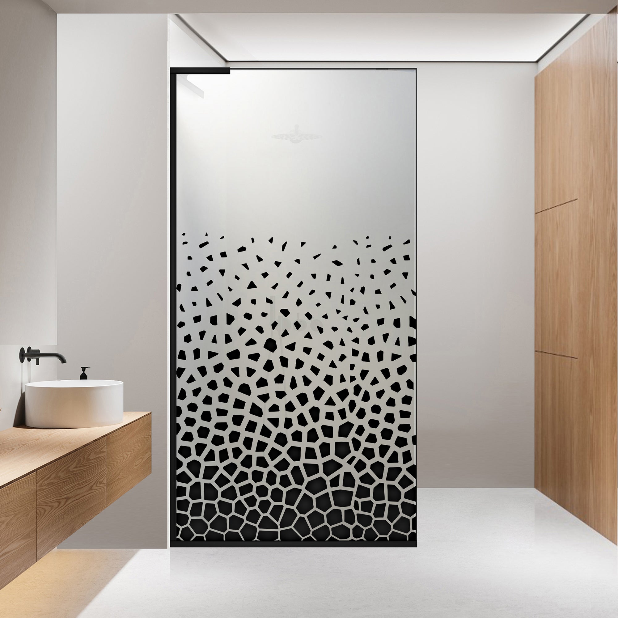 Paravan dus Walk-in, Perete dus Inox, #Mat #Matt