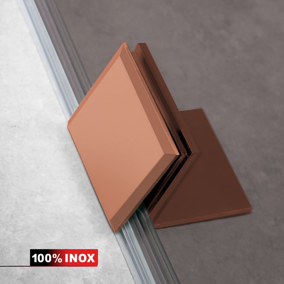 Paravan dus Walk-in, Perete dus Inox, cupru #Bronz