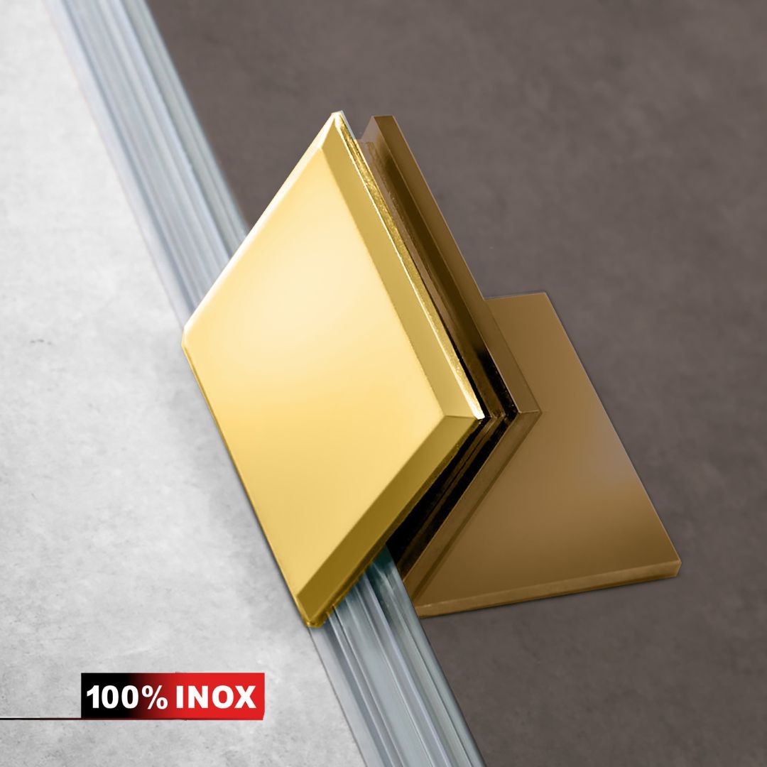 Paravan dus Walk-in, Perete dus Inox, auriu #Bronz