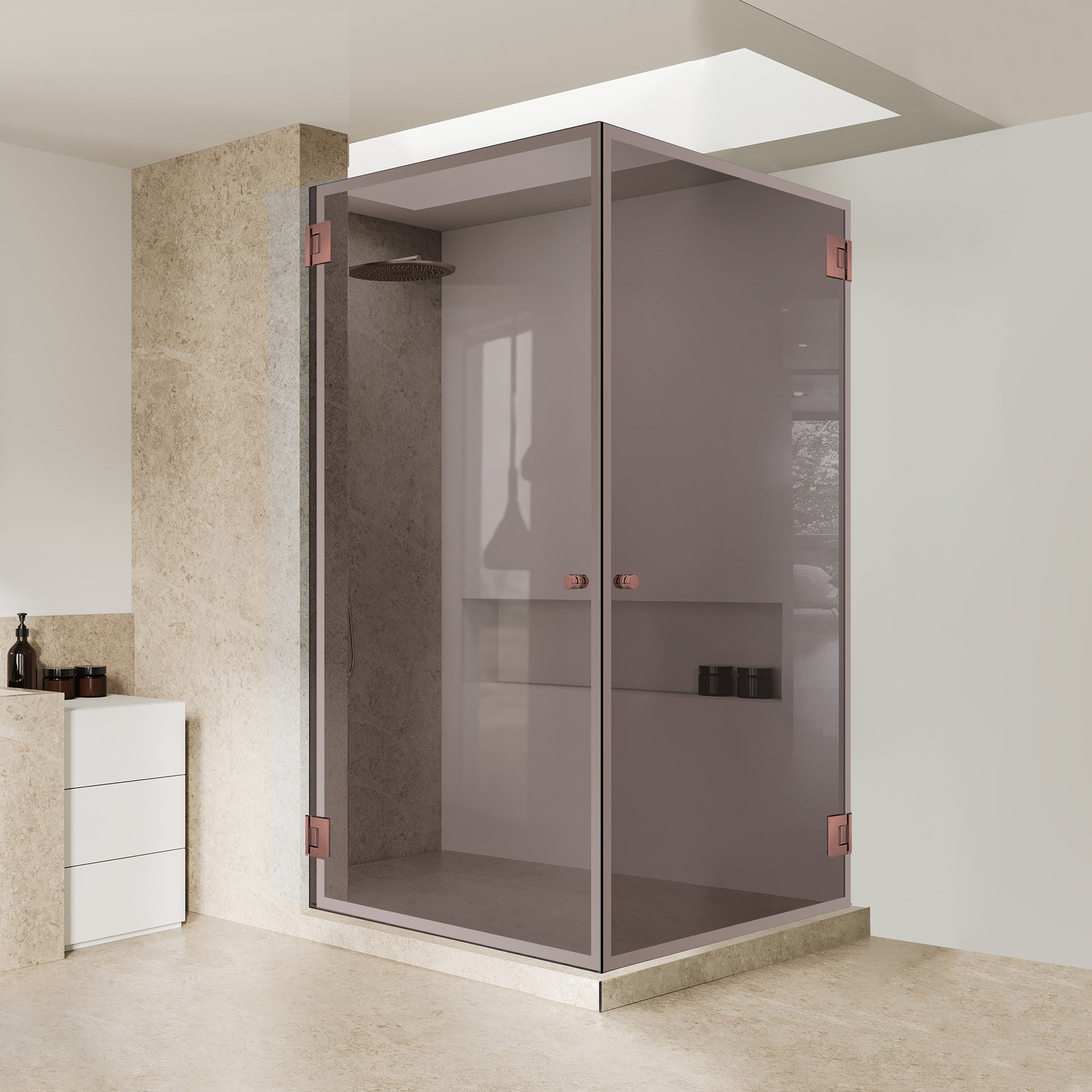 Cabina dus cu usa batanta #Bronz