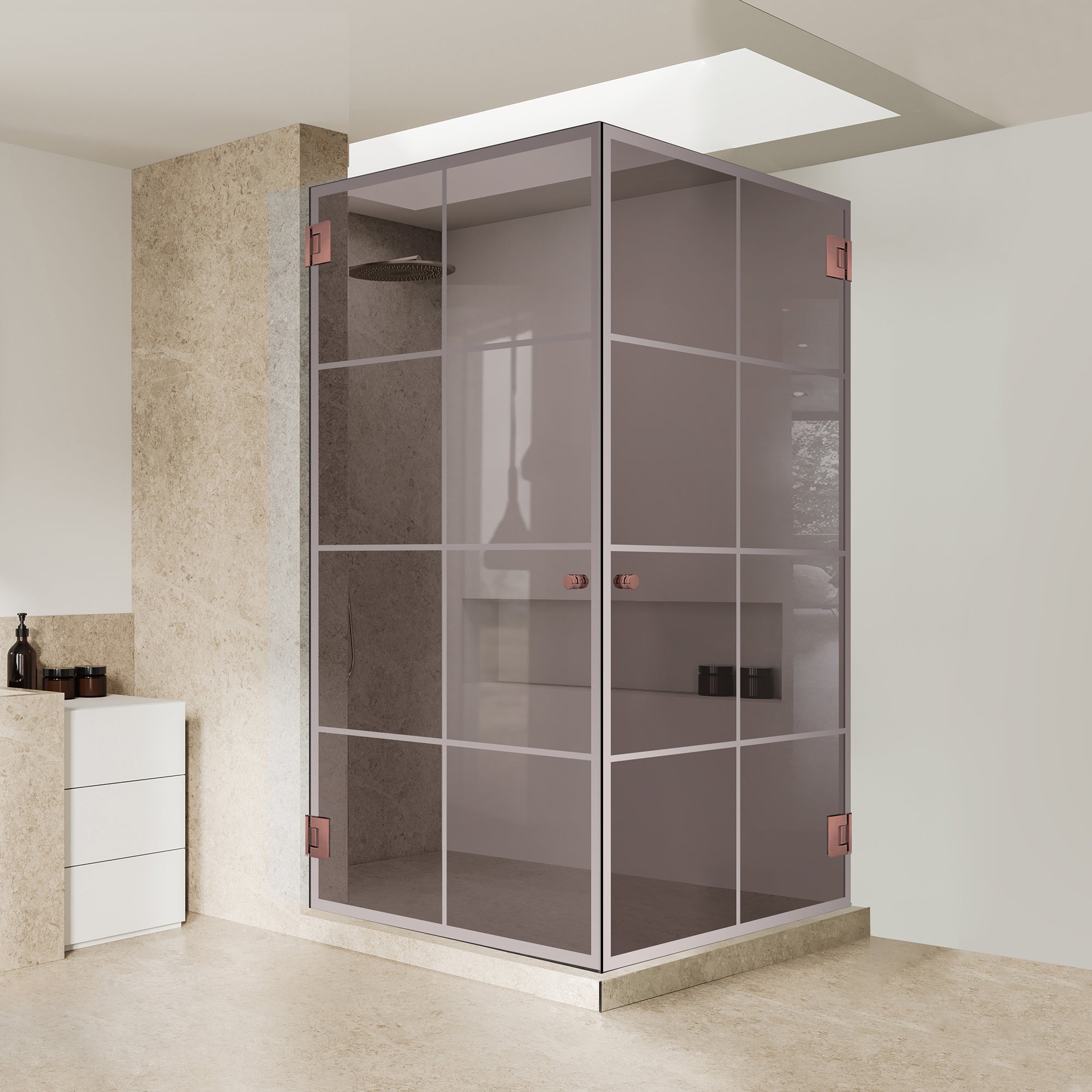 Cabina dus cu usa batanta #Bronz