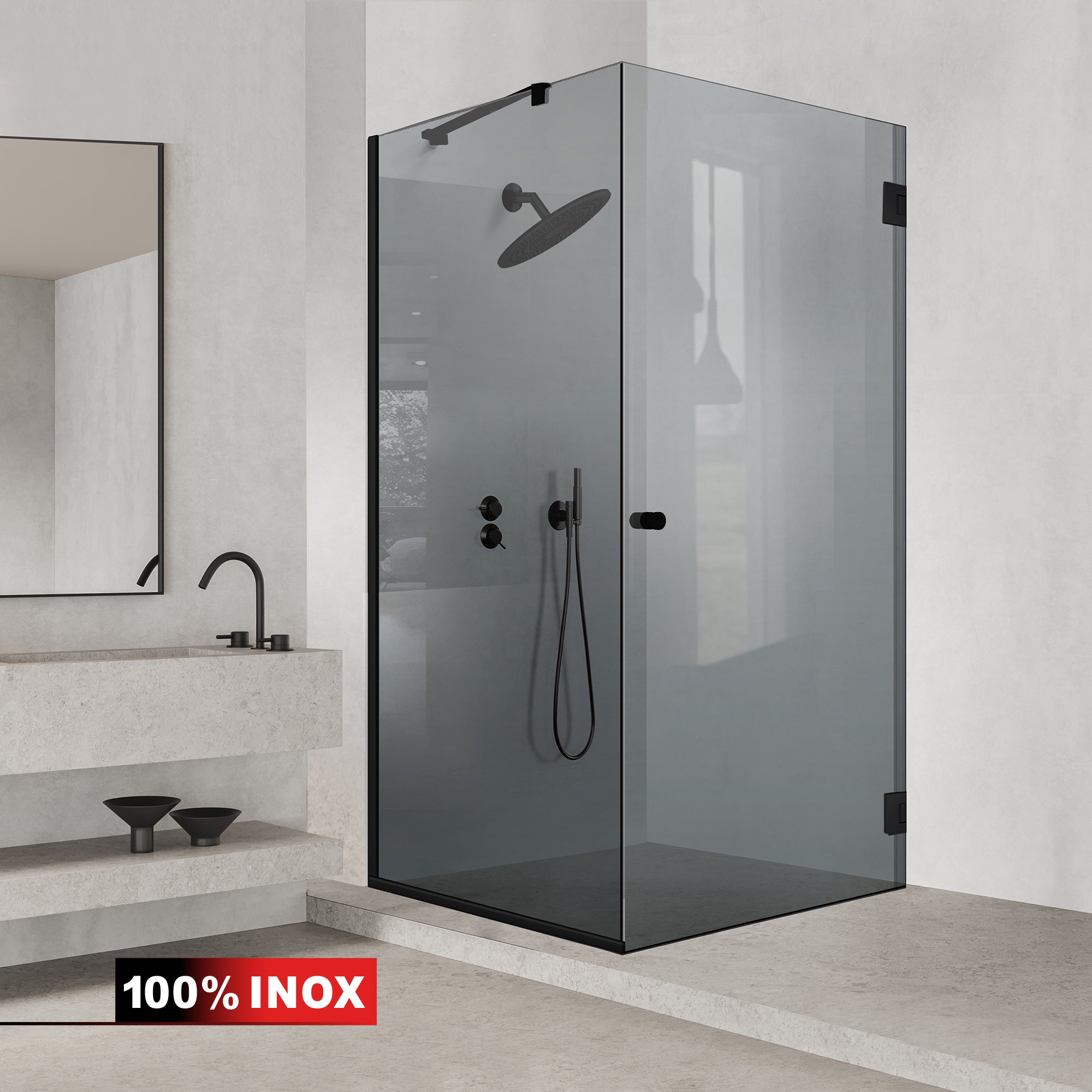 Cabina dus cu usa batanta #Gri