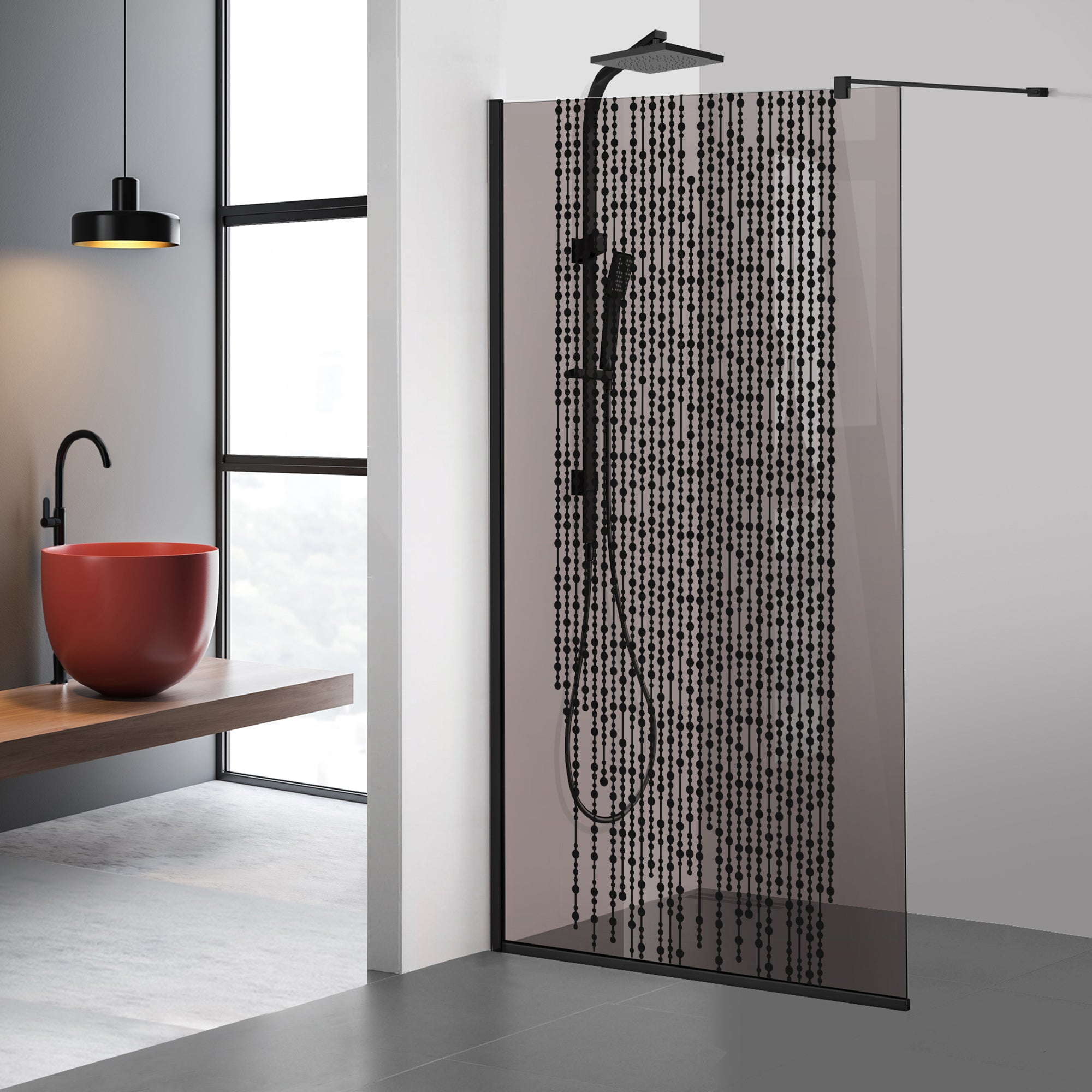 Paravan dus Walk-in, Perete dus Negru, #Bronz #Bronz