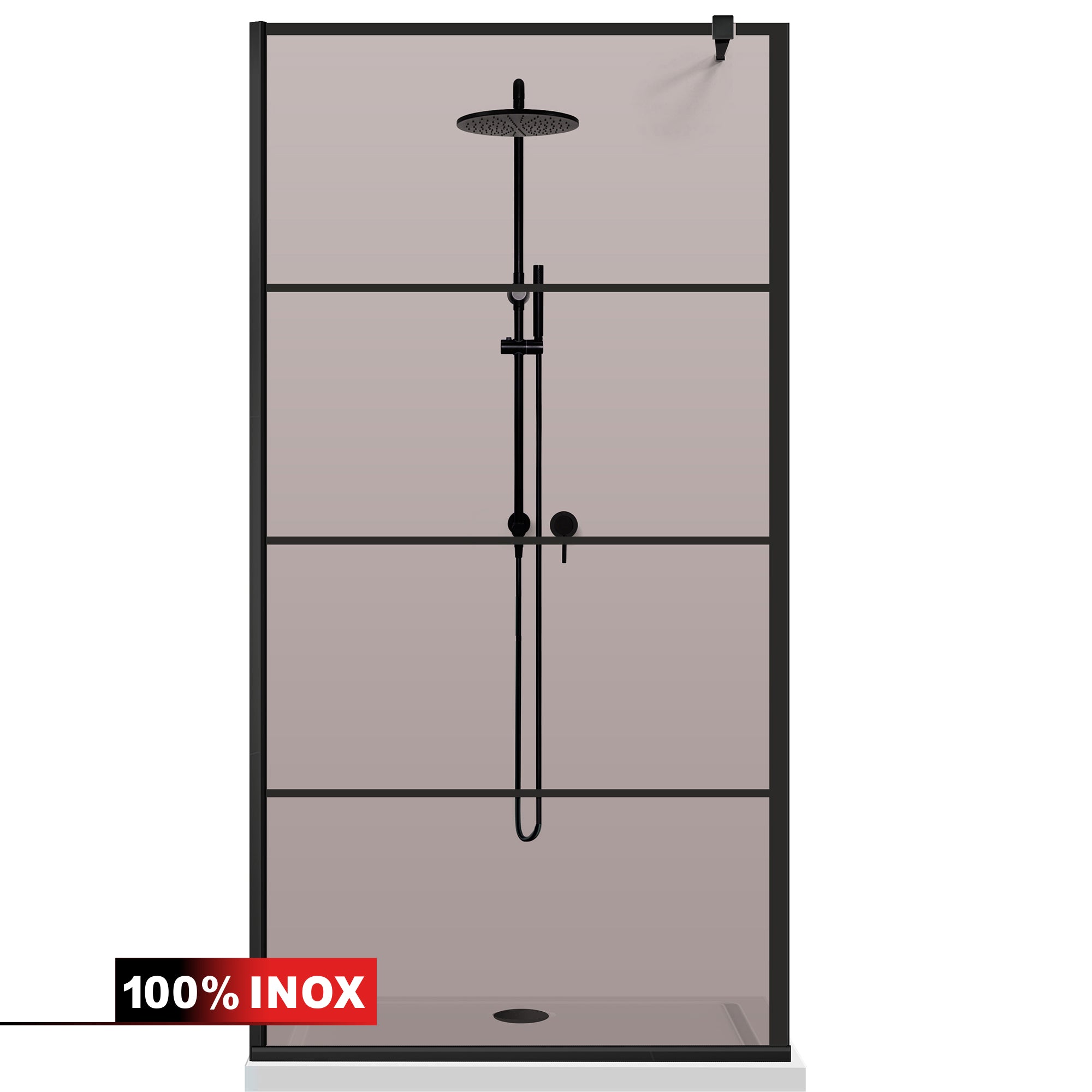 Paravan dus Walk-in, Perete dus Negru, #Bronz #Bronz