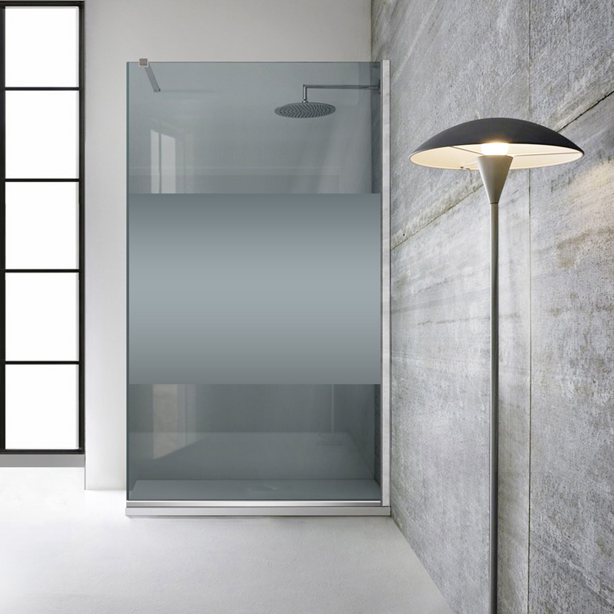 Paravan dus Walk-in, Perete dus Inox, #Gri #Szürke