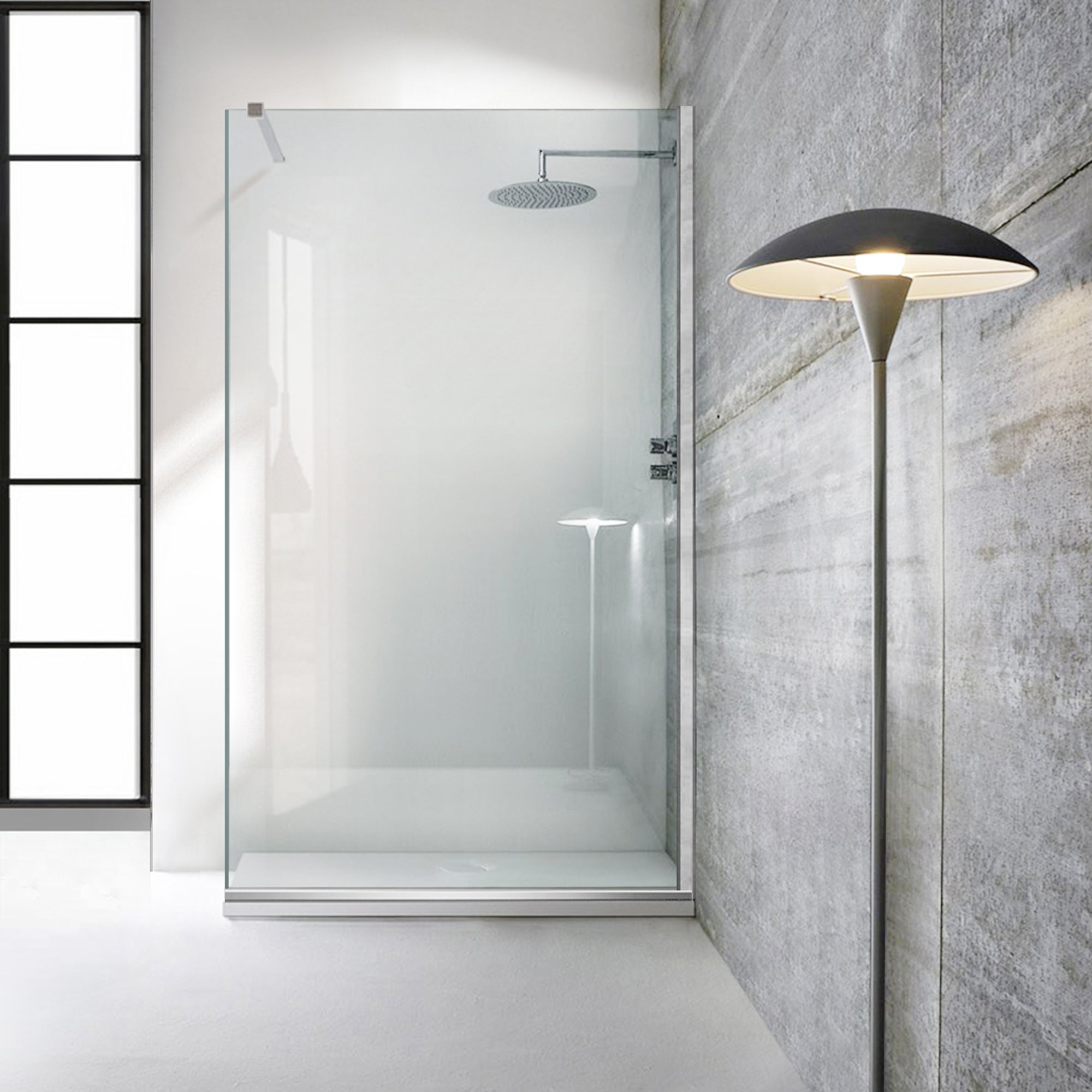 Paravan dus Walk-in, Perete dus Inox, #Clara #Víztiszta