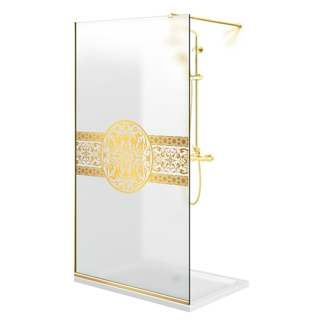 Paravan dus Walk-in, Perete dus  Auriu, #Mat #Matt