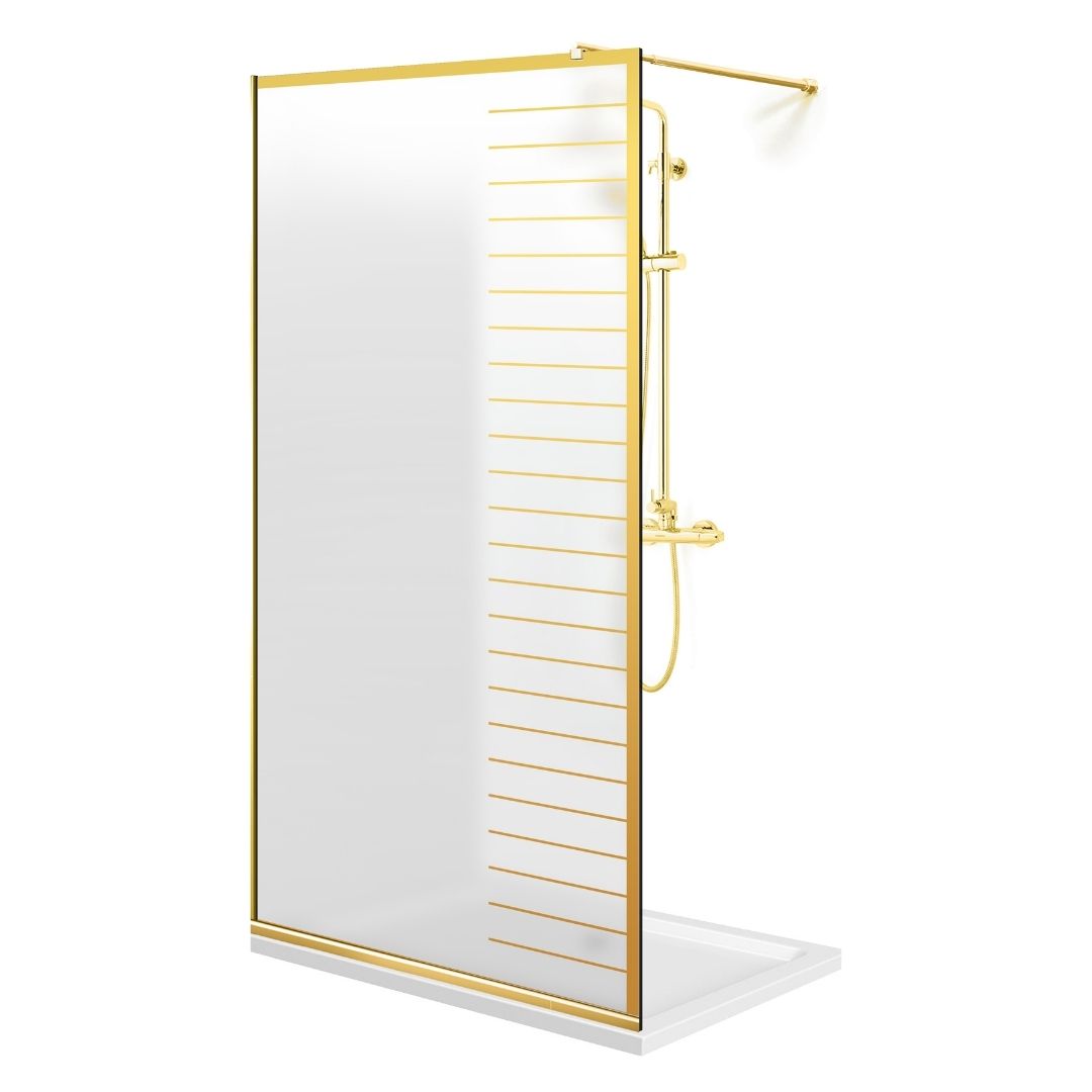 Paravan dus Walk-in, Perete dus  Auriu, #Mat #Matt