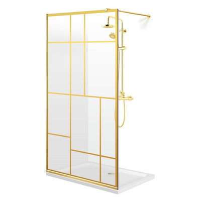 Paravan dus Walk-in, Perete dus  Auriu, #Clara #Víztiszta