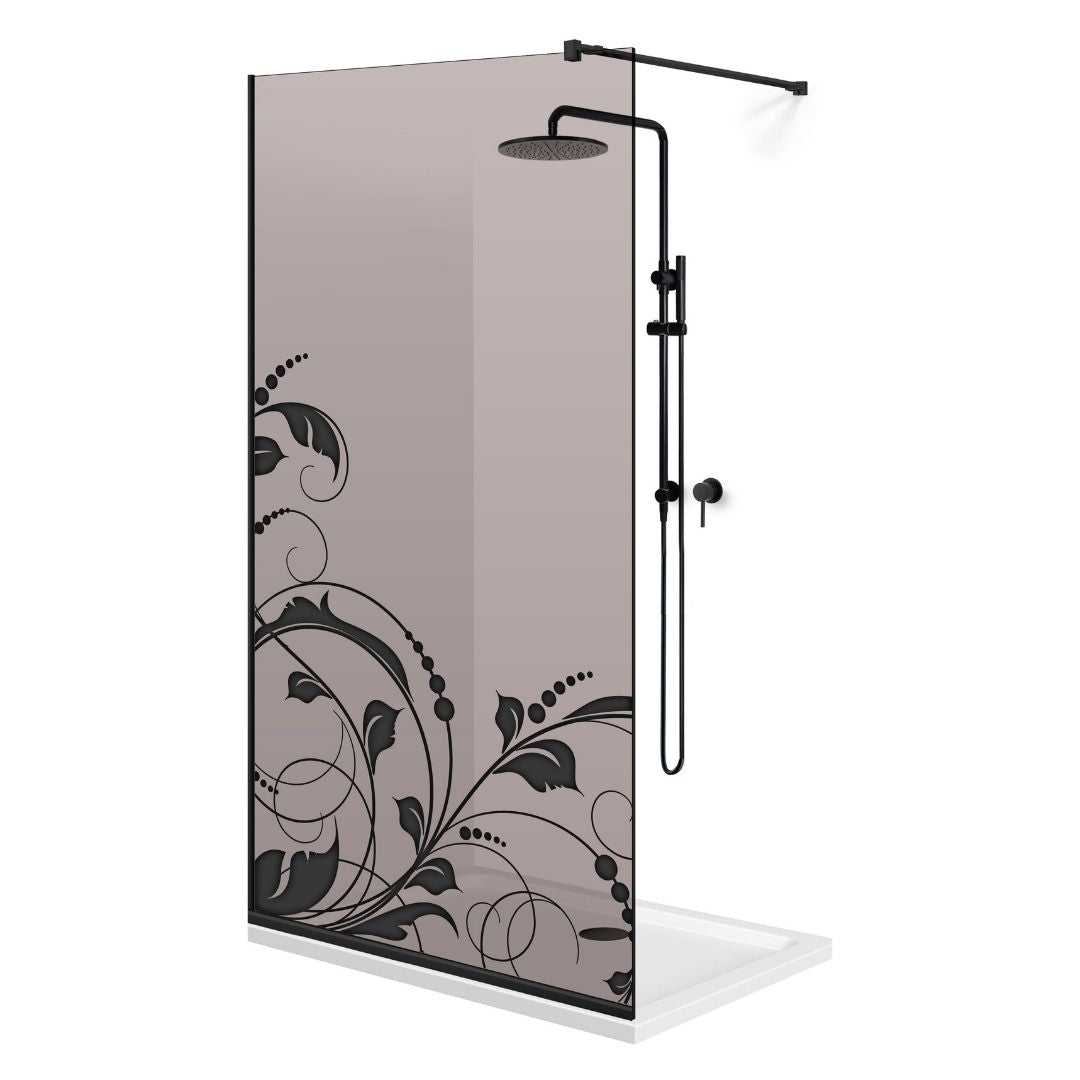 Paravan dus Walk-in, Perete dus  Negru, #Bronz #Bronz